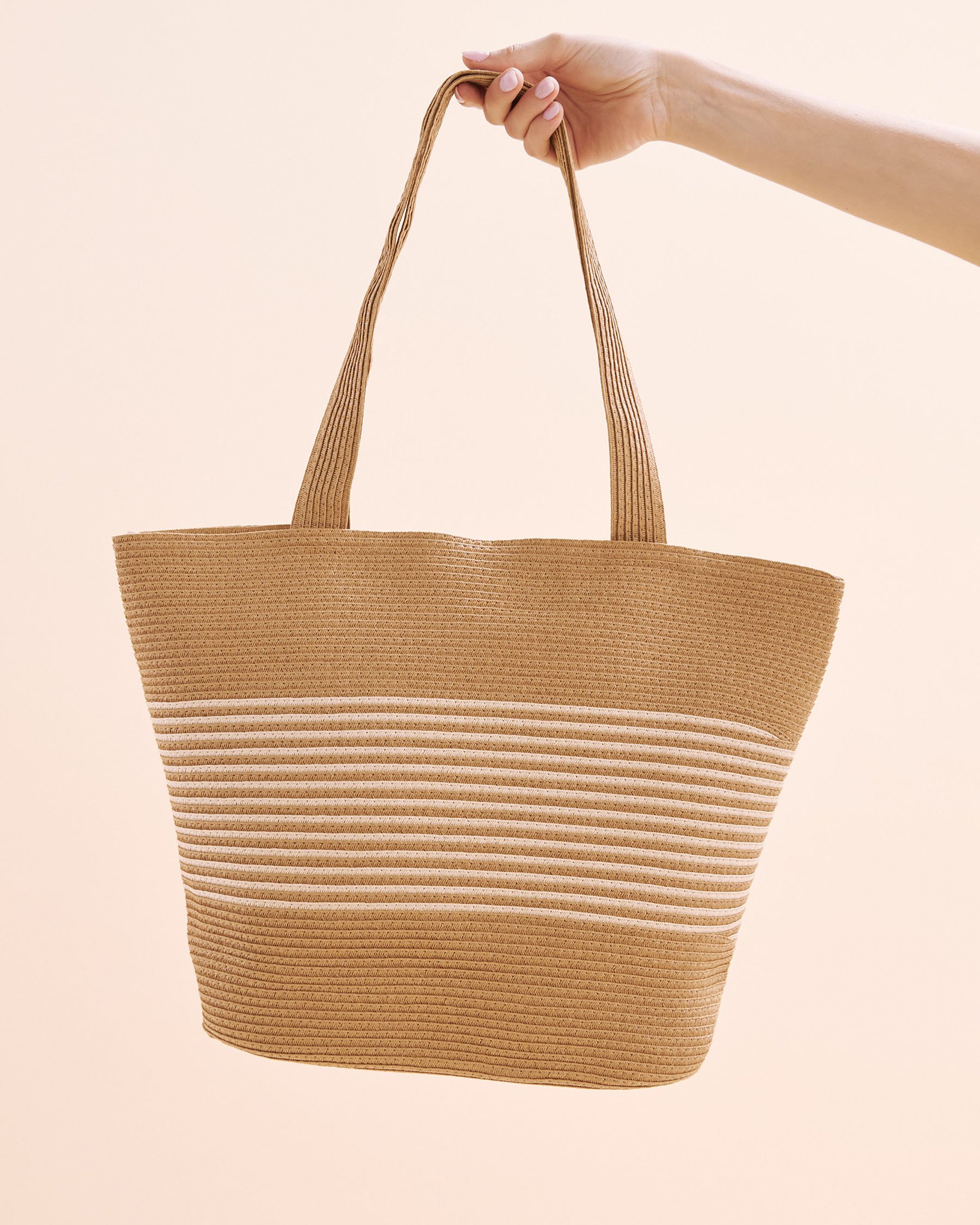 SARAJANE Stripe Beach Bag Beige 25SJ3639 - View1