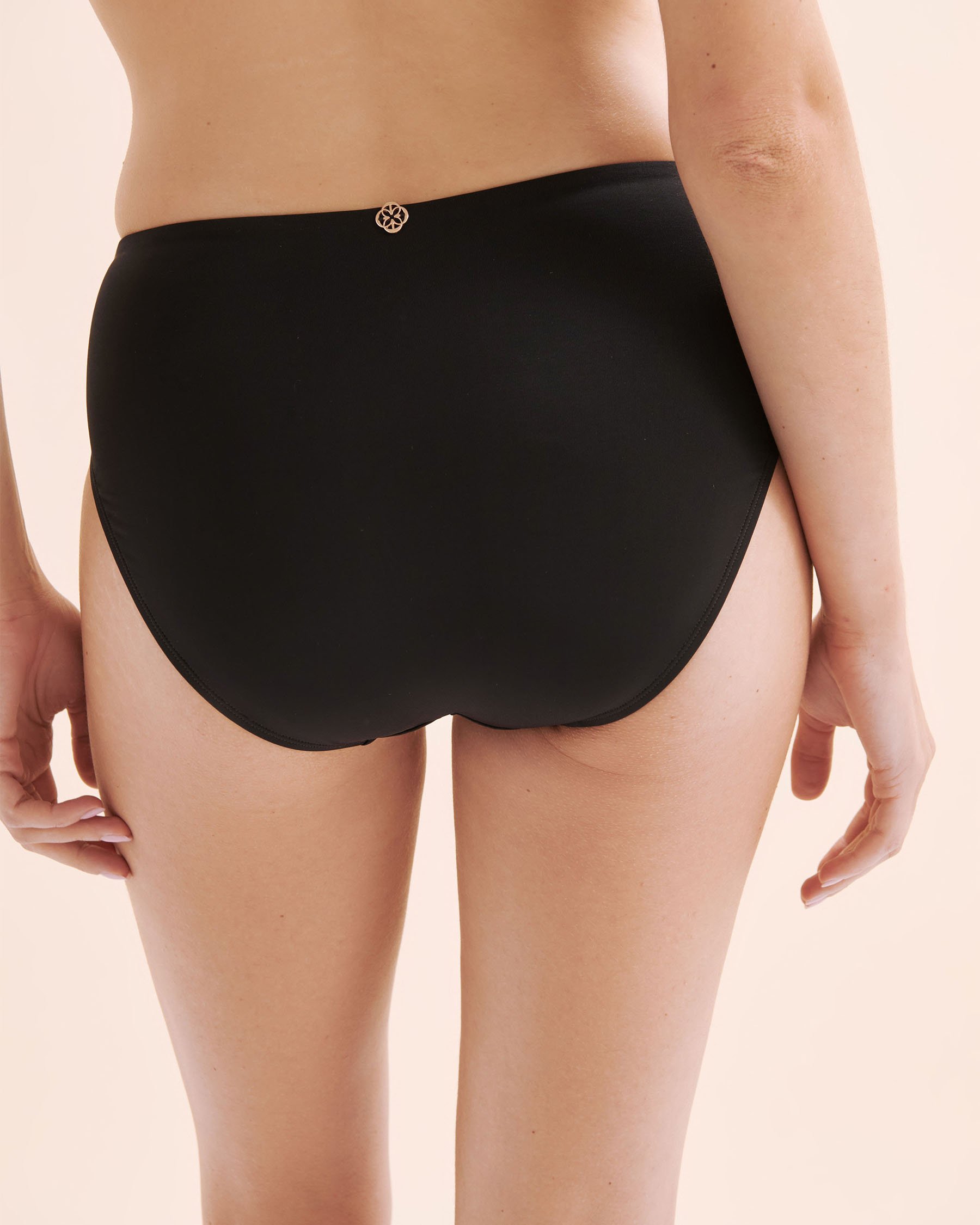 TURQUOISE COUTURE Shirred Bikini Bottom Black 01300477 - View3