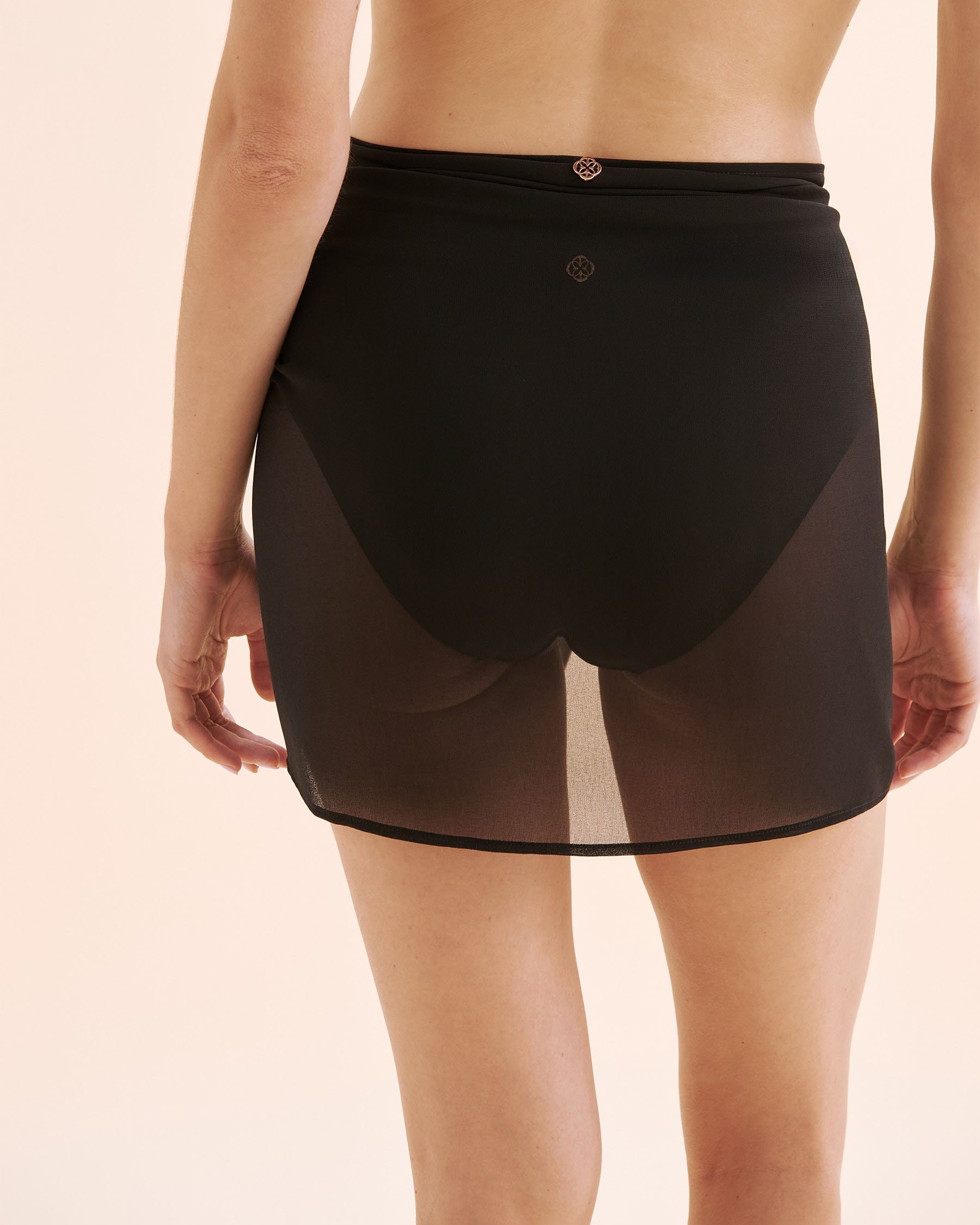 TURQUOISE COUTURE Paréo court en chiffon Noir 02200107 - View2