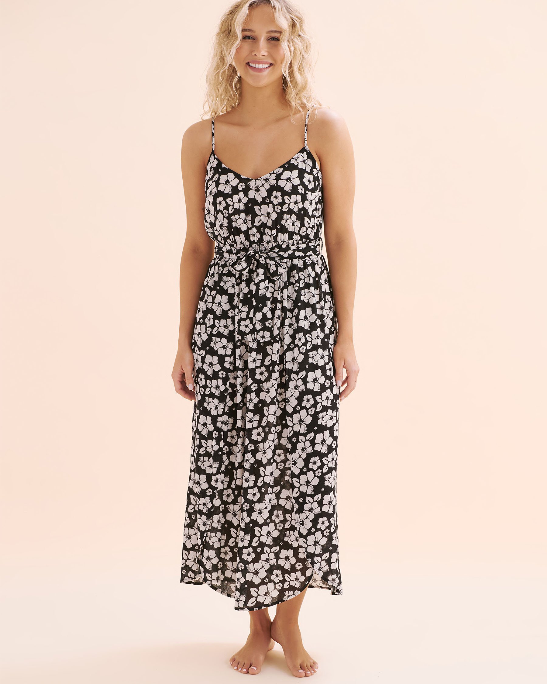 TROPIK Gauze Long Dress Black and white 02300172 TROPIK Gauze Long Dress Black and white 02300172 - View4