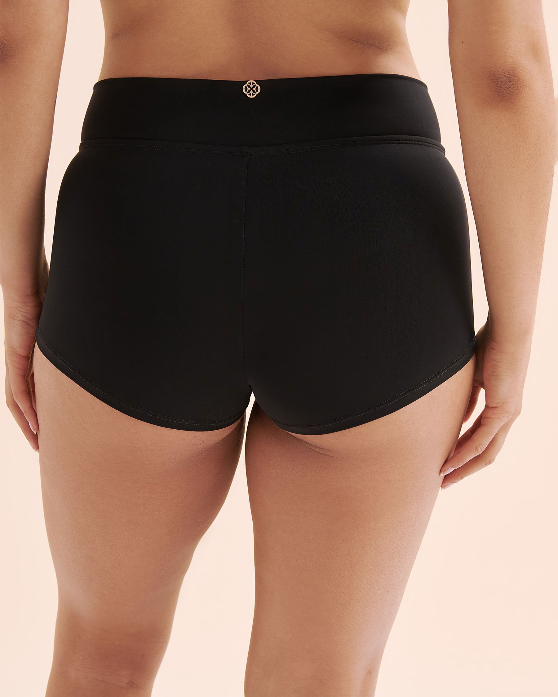TURQUOISE COUTURE Folded Boy Short Bikini Bottom Black 01300481 - View2