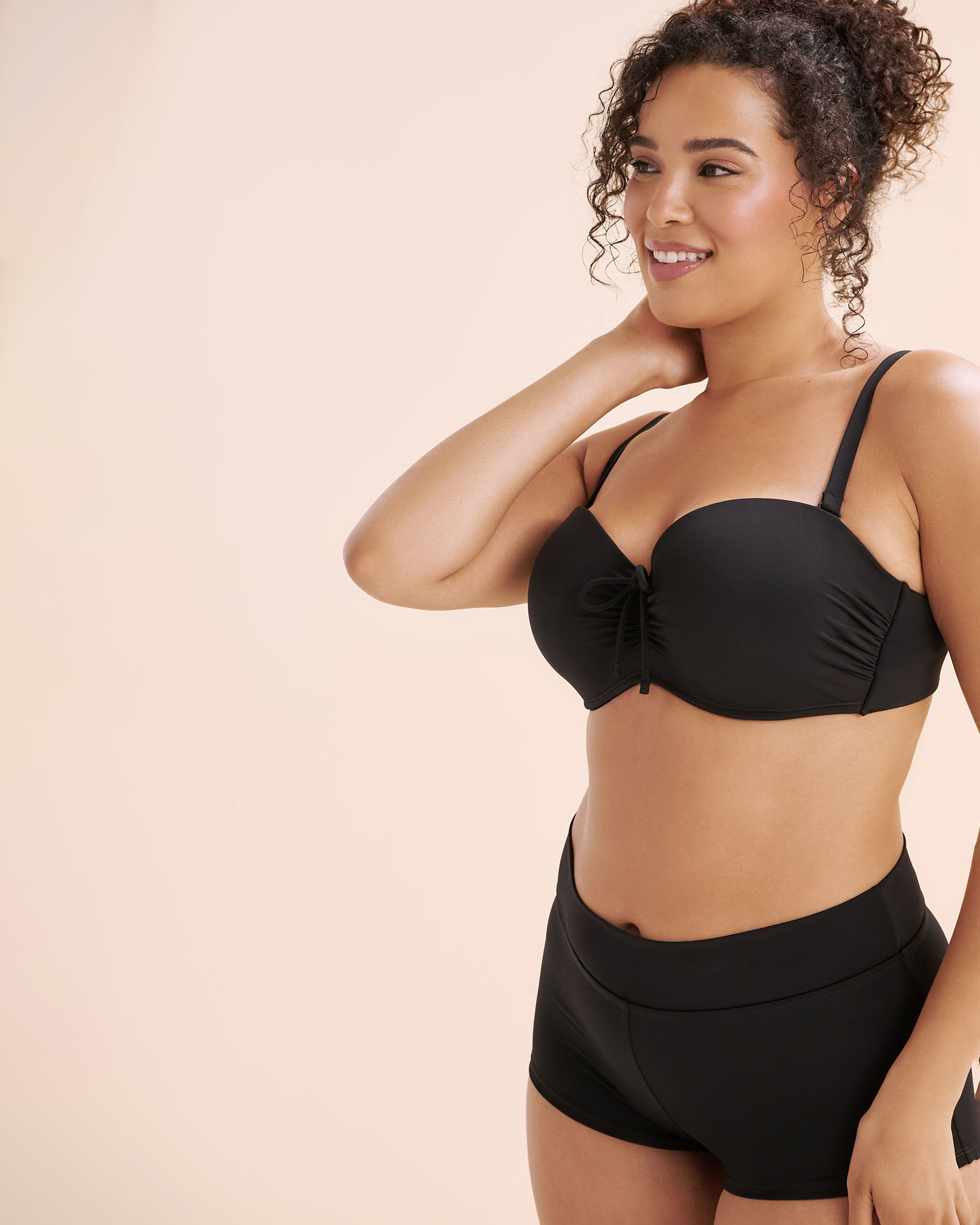 TURQUOISE COUTURE Bas de bikini garçonne taille repliée Noir 01300481 - Voir4