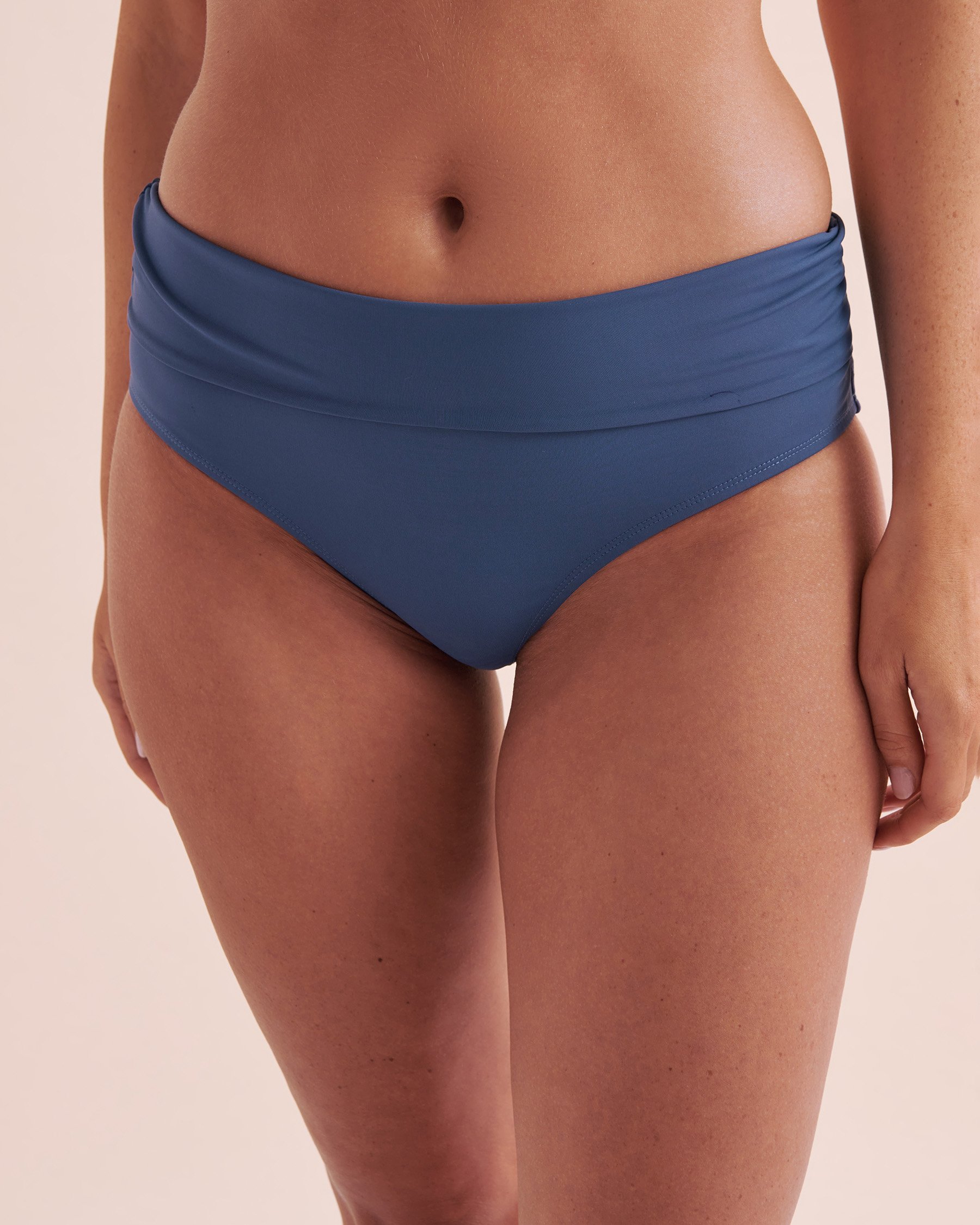 ANNE COLE Bas de bikini convertible Live in Color Bleu ardoise MYMB36001 - Voir2