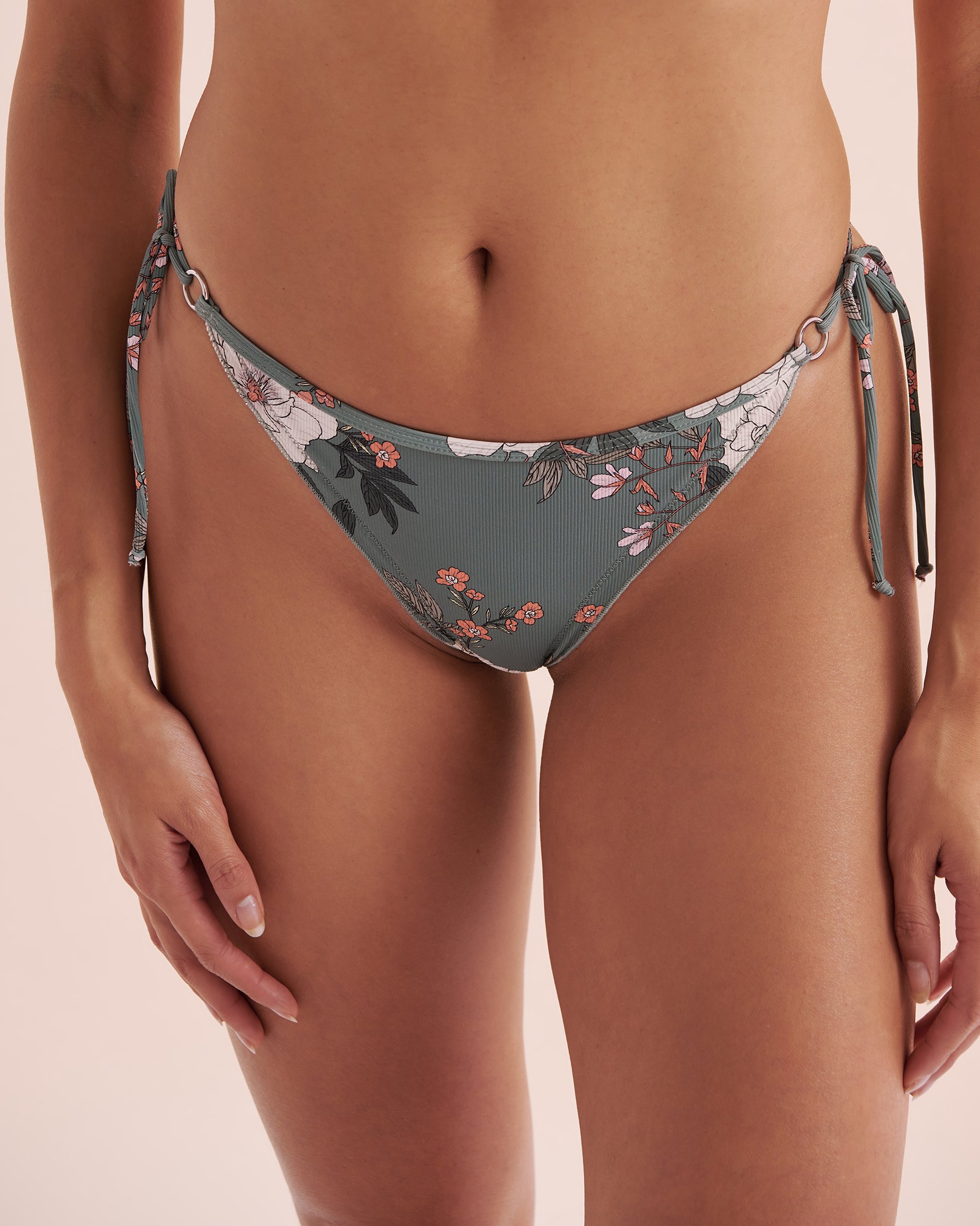 BODY GLOVE Aurora Side Tie Brazilian Bikini Bottom Floral Grey 3965028 - View1