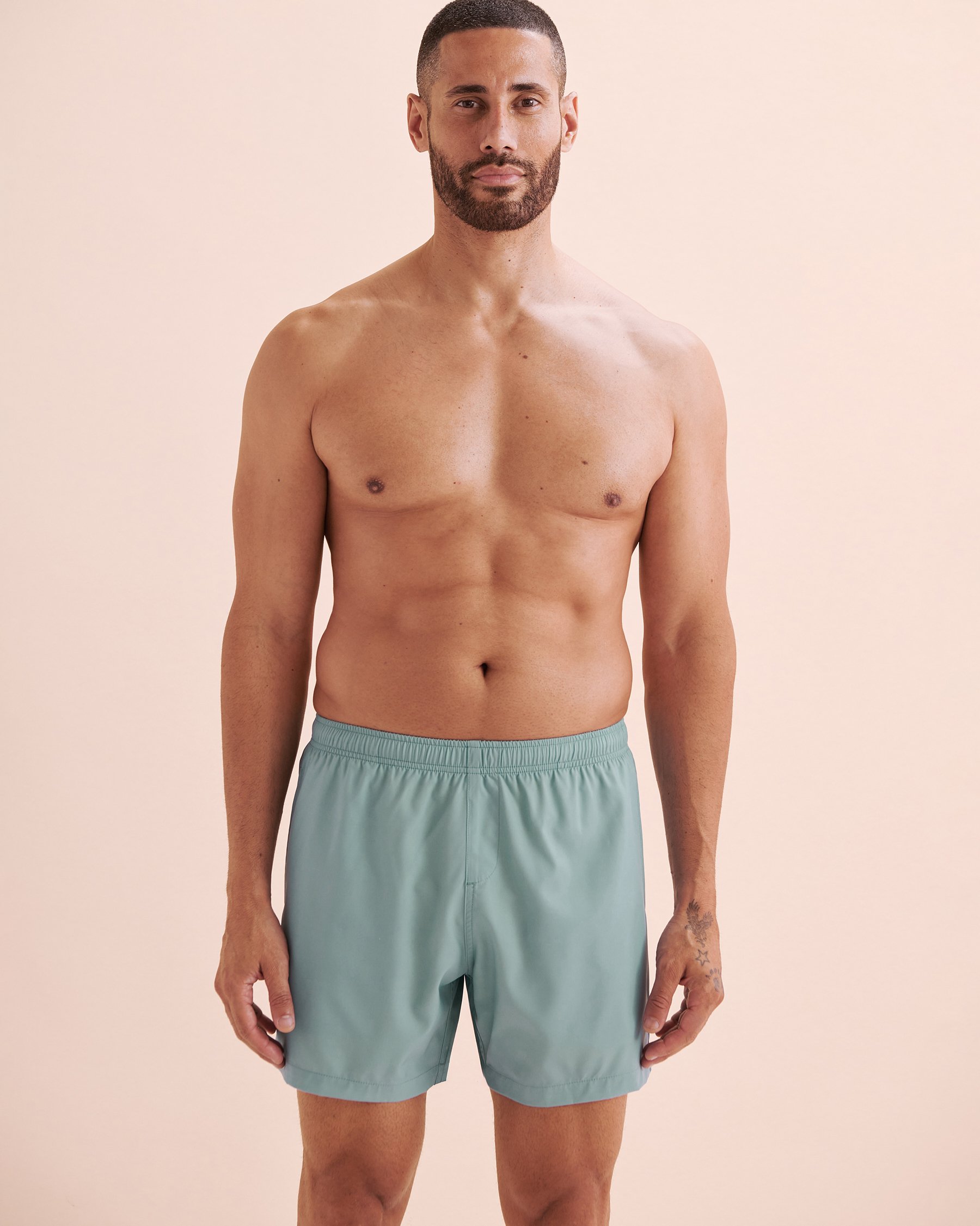 BERMIES Blue Green Flamingo Volley Swimsuit Blue BLUE-GFLAMIN - View10