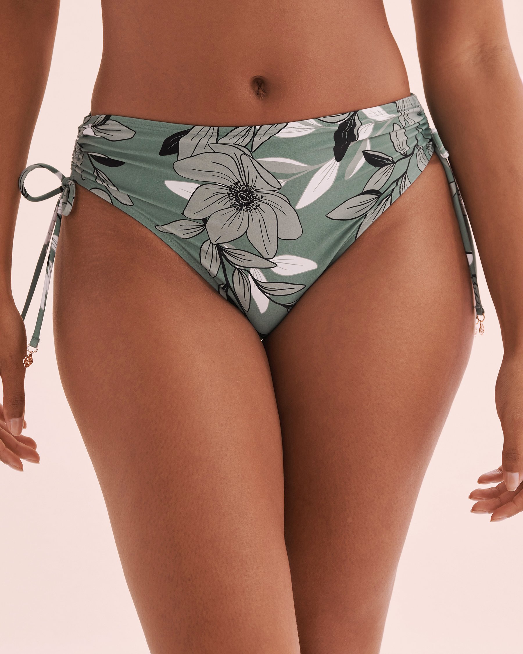 TURQUOISE COUTURE Botanical Dream Side Tie Bikini Bottom Botanical Green 01300369 - View3