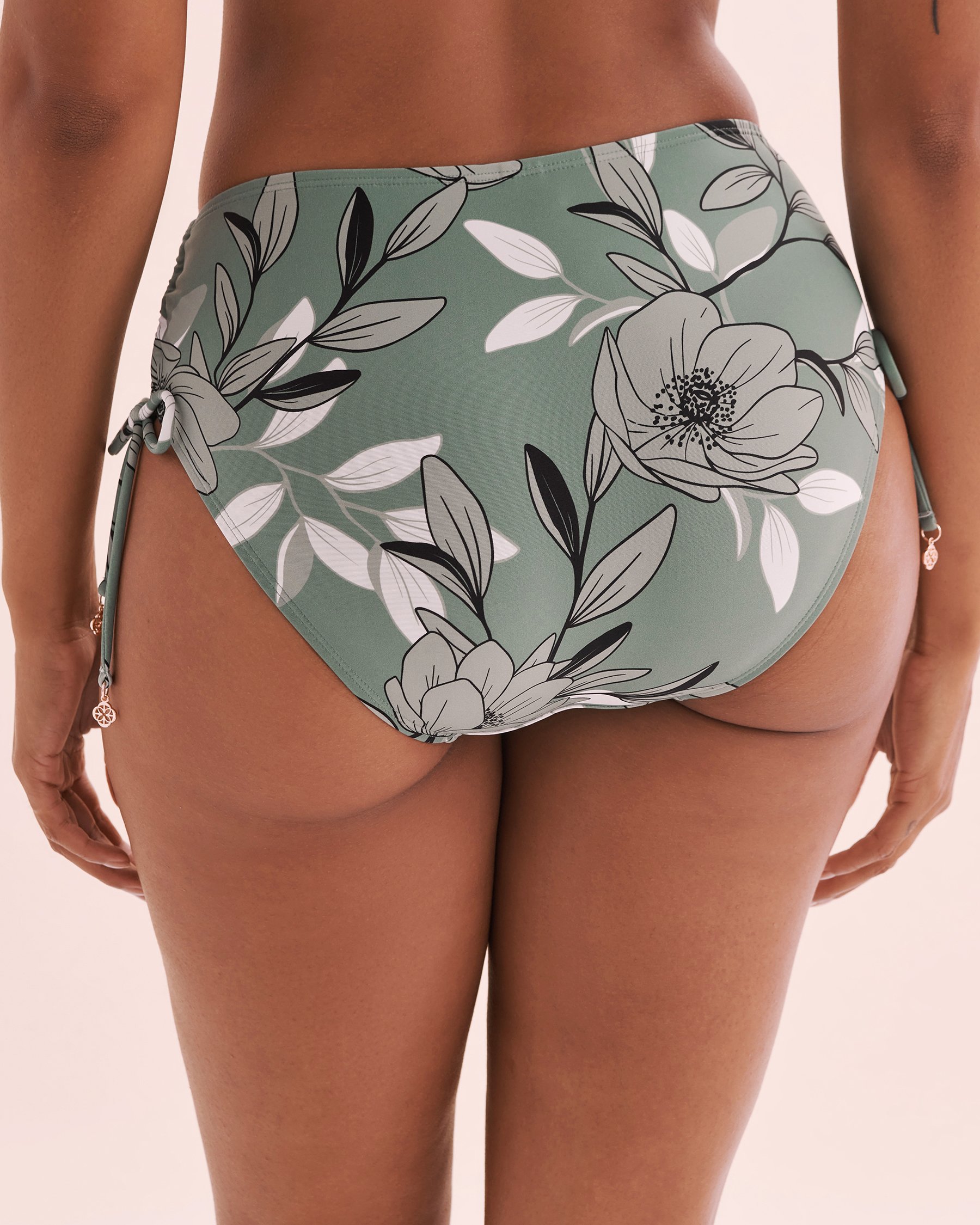 TURQUOISE COUTURE Botanical Dream Side Tie Bikini Bottom Botanical Green 01300369 - View6
