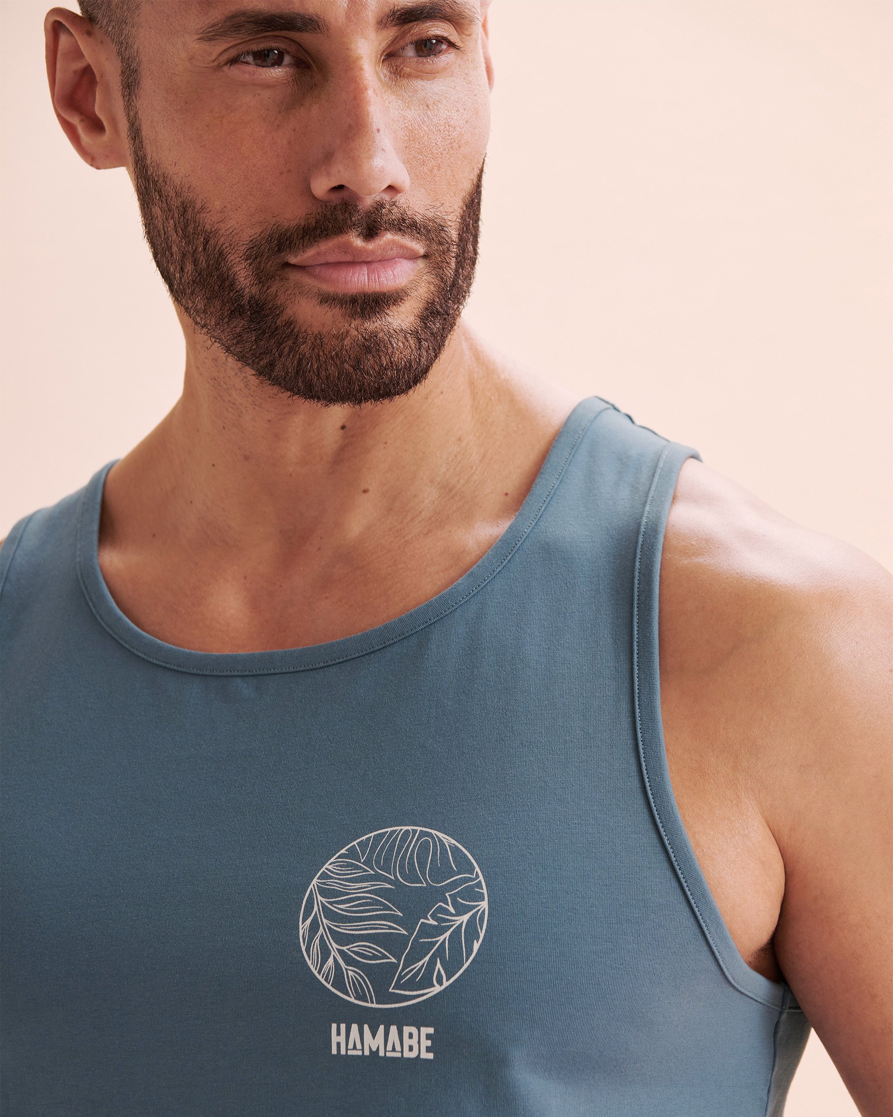 HAMABE Cotton Tank Top Navy 04100026 - View3