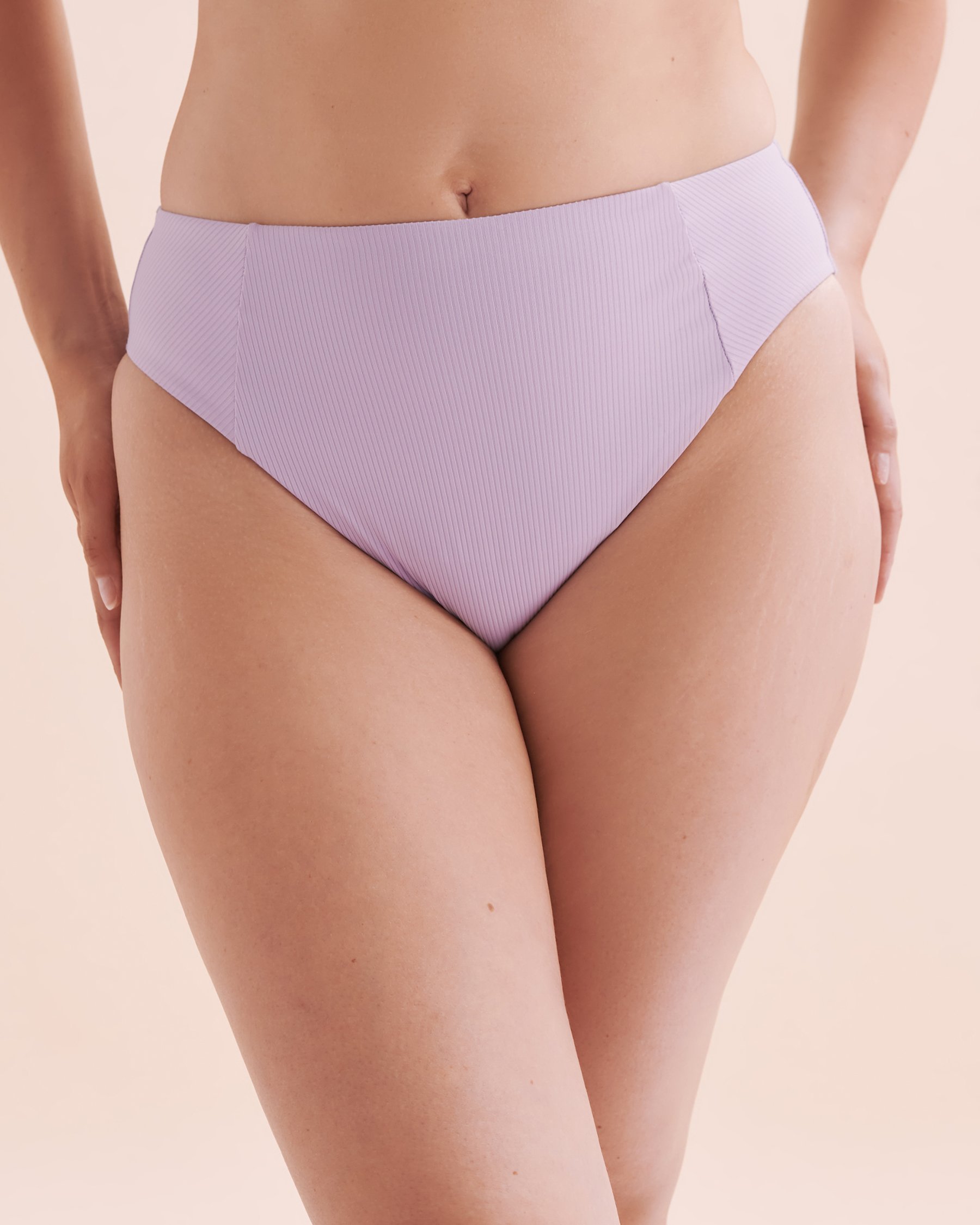 EAU DE SEA Bas de bikini brésilien taille haute côtelé Lavender Lavande 01300365 - View4