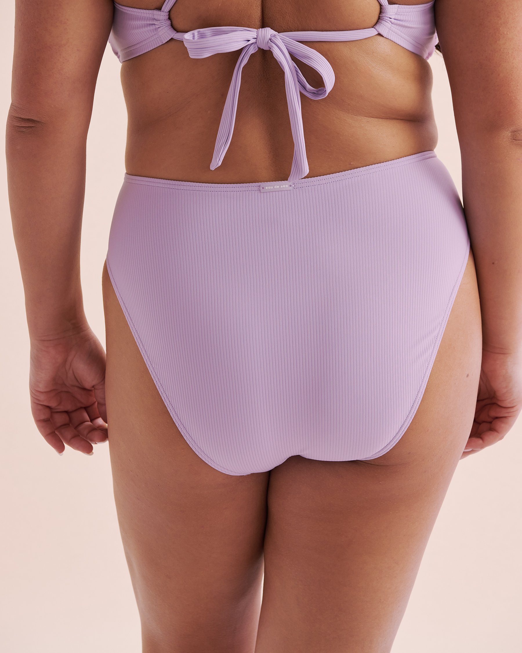 EAU DE SEA Bas de bikini brésilien taille haute côtelé Lavender Lavande 01300365 - View9