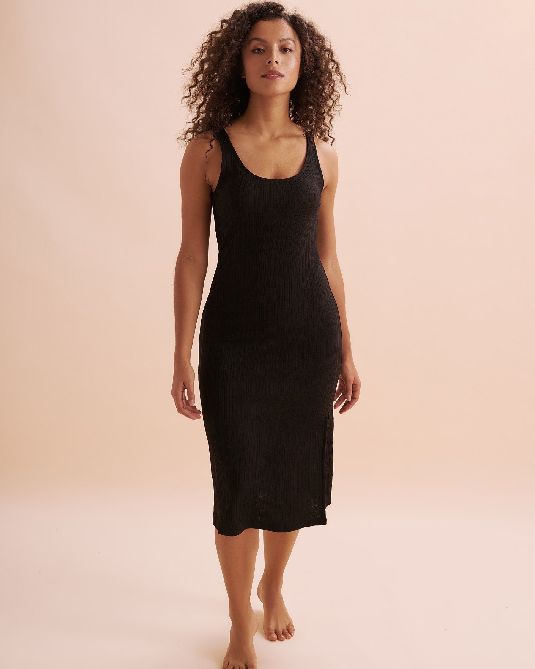EVERYDAY SUNDAY Robe couvre-maillot dos ouvert Noir ESBEAW04303 - Voir4