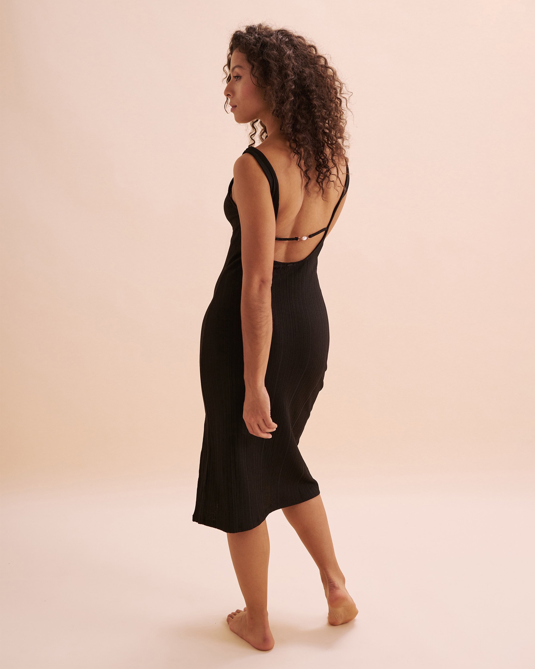 EVERYDAY SUNDAY Robe couvre-maillot dos ouvert Noir ESBEAW04303 - Voir5