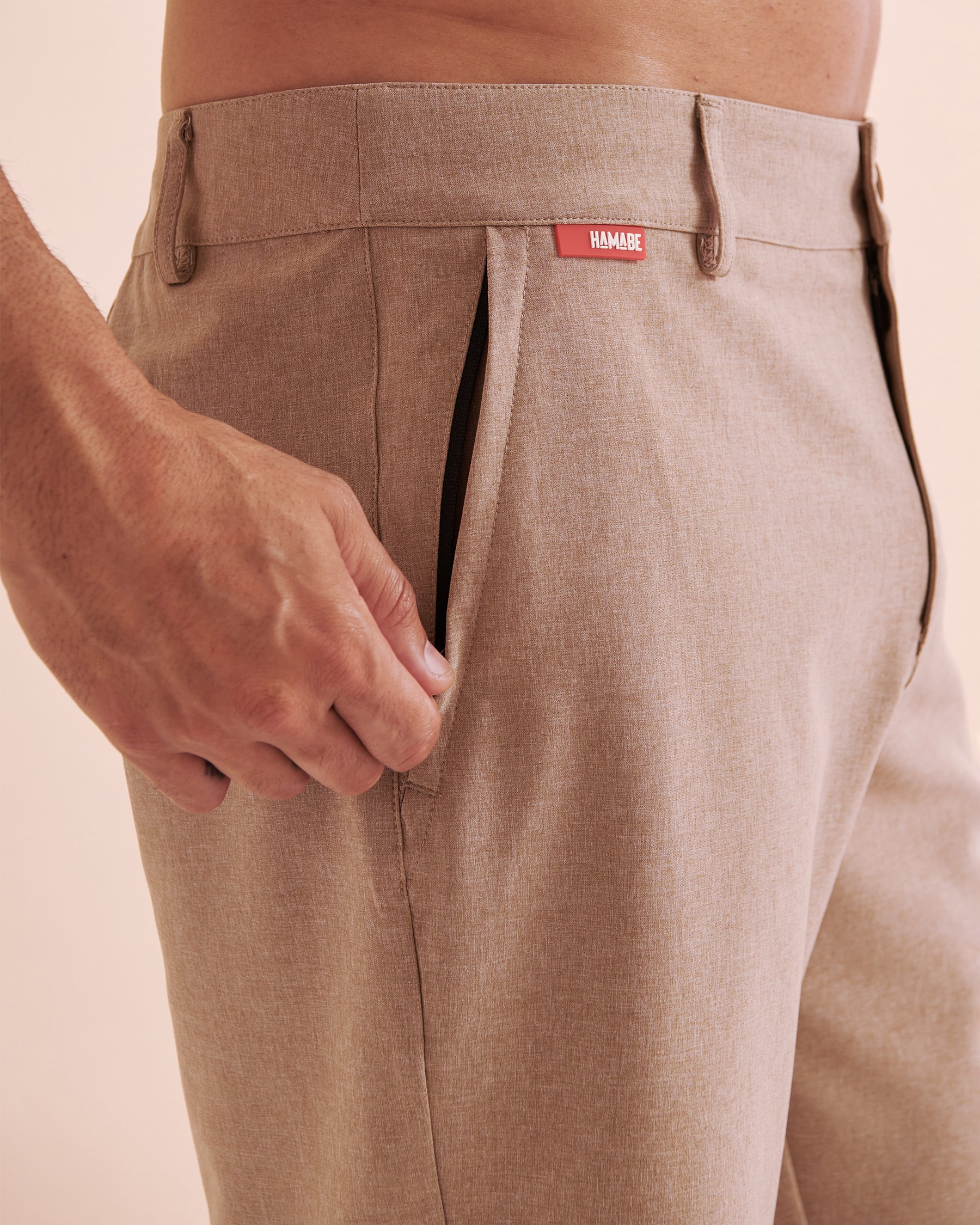 HAMABE Hybrid Shorts Light Khaki 03100038 - View3