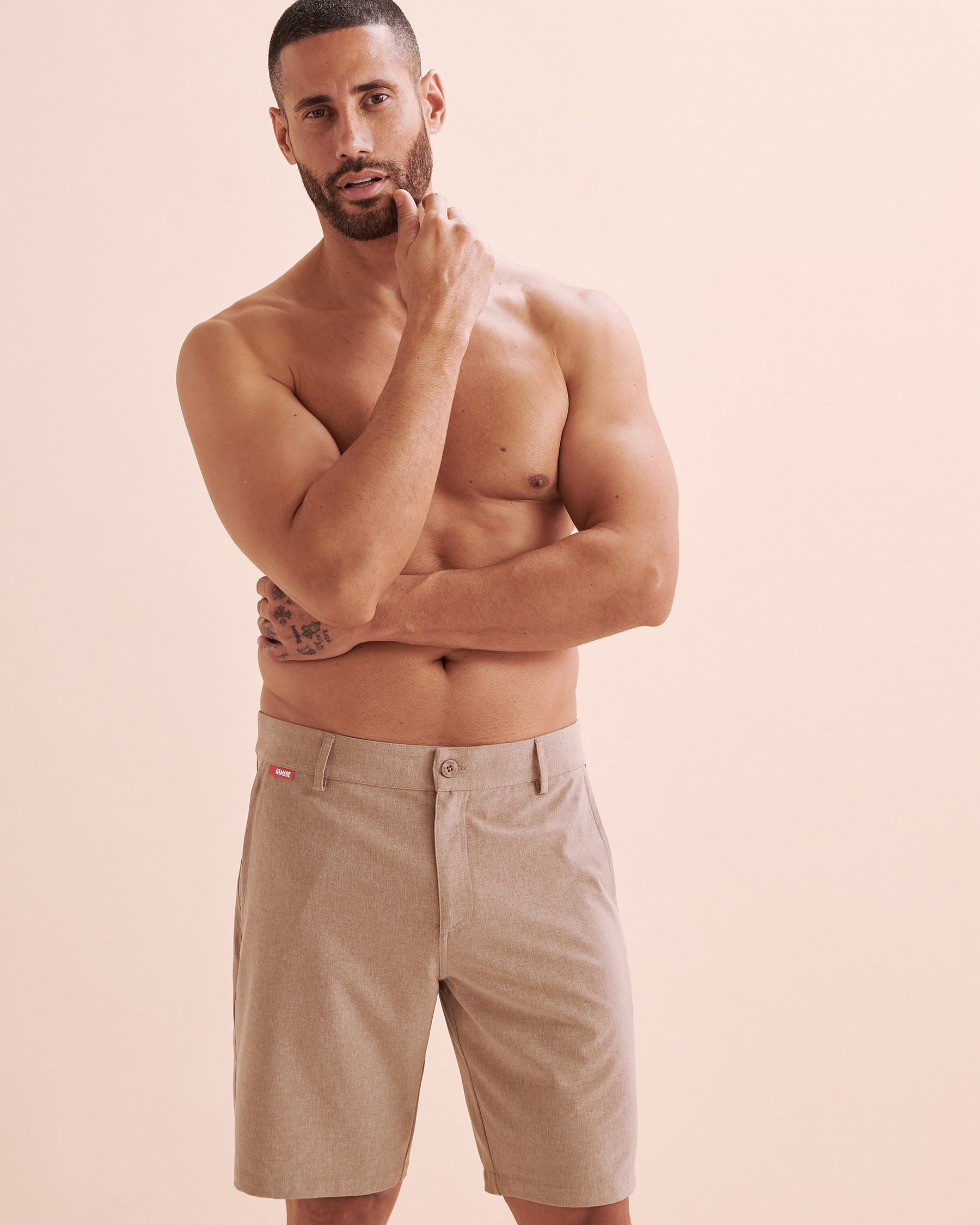 HAMABE Hybrid Shorts Light Khaki 03100038 - View5