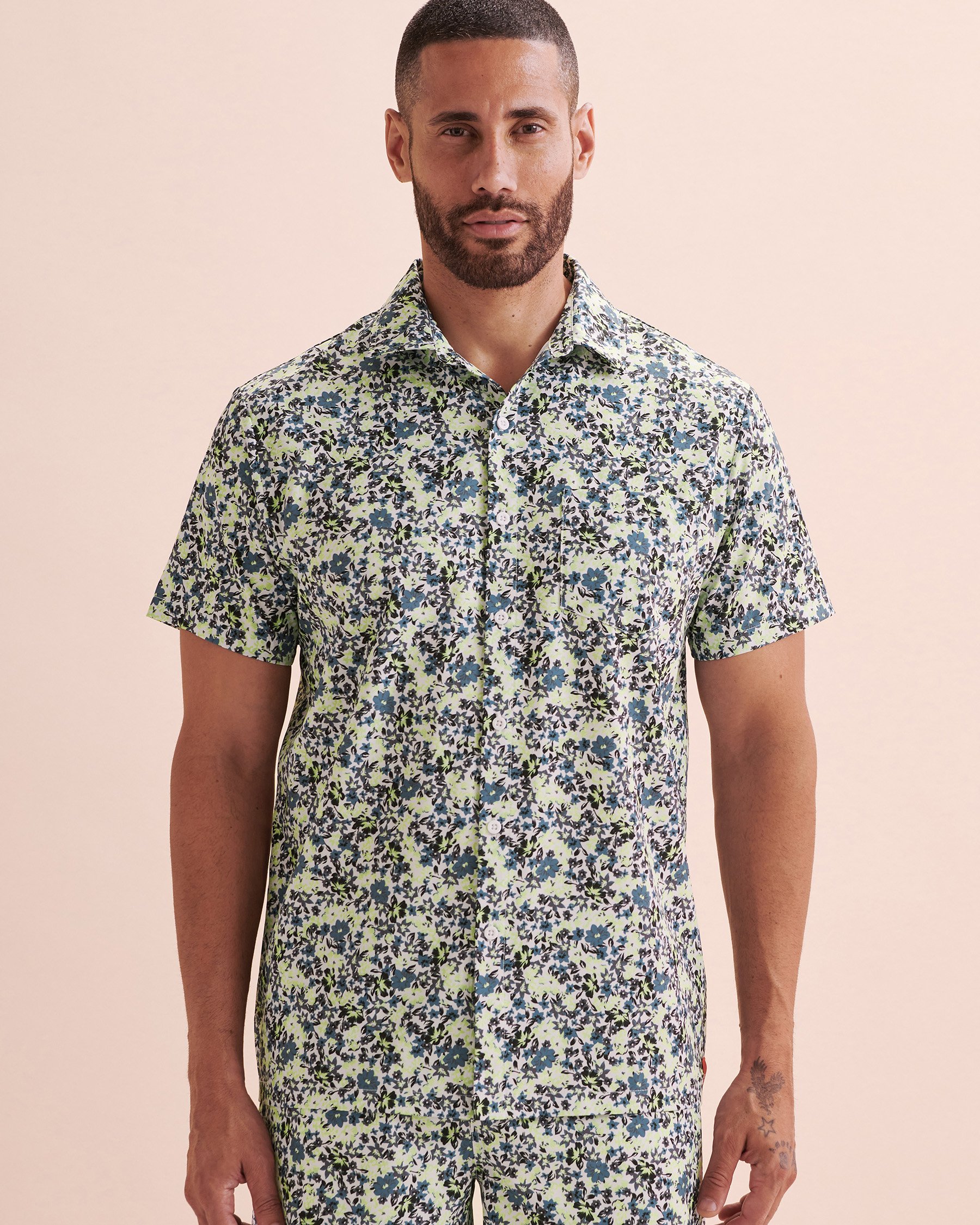 HAMABE Chemise manches courtes Fleurs miniatures 04100025 - Voir6