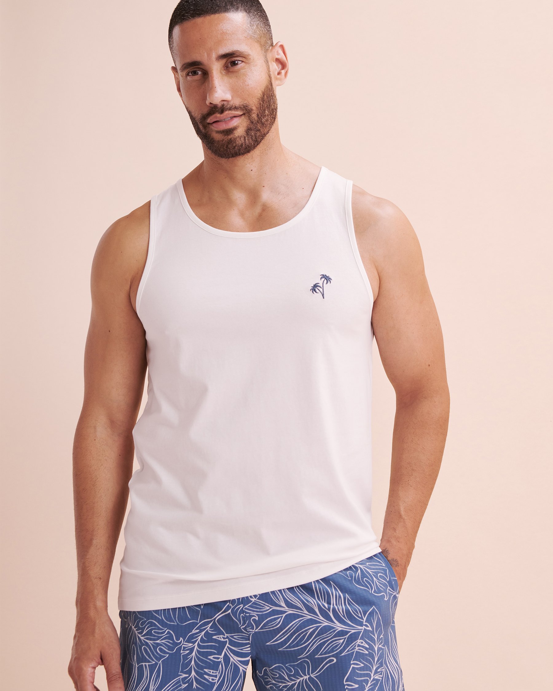 HAMABE Cotton Tank Top Brilliant White 04100026 - View1