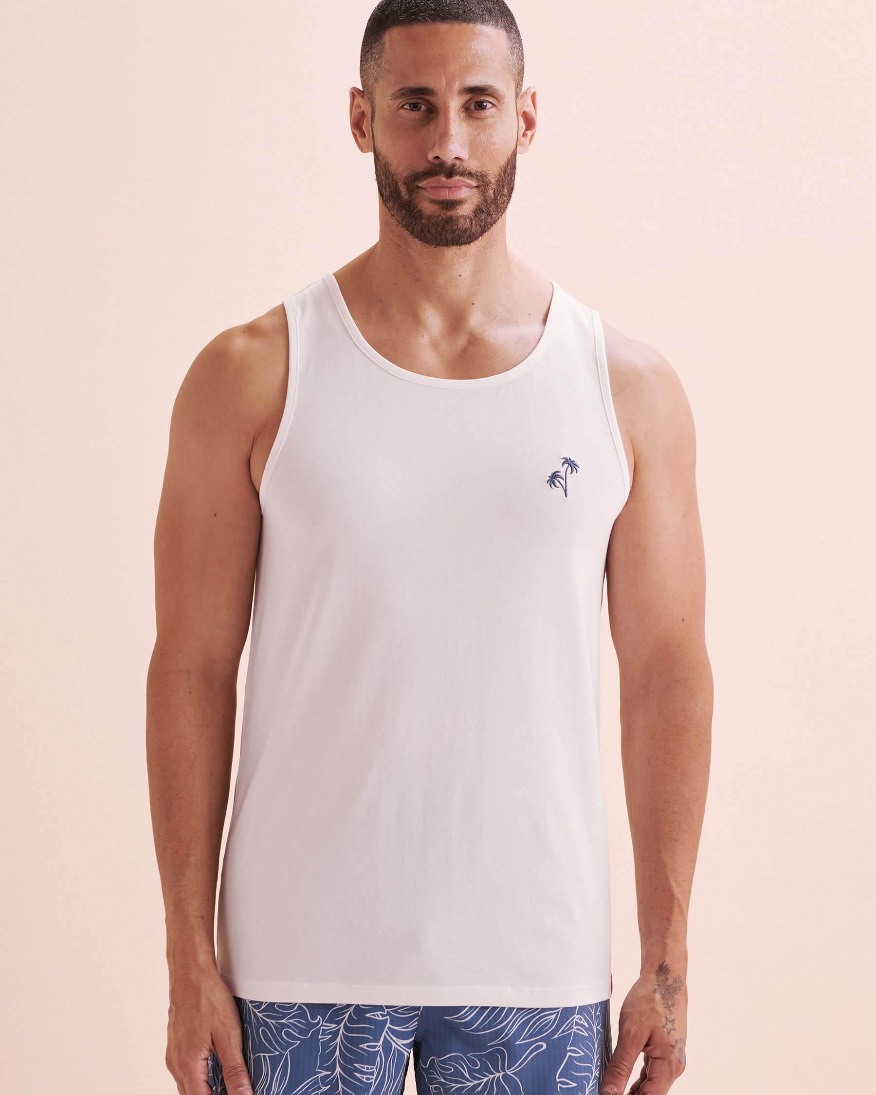 HAMABE Cotton Tank Top Brilliant White 04100026 - View4