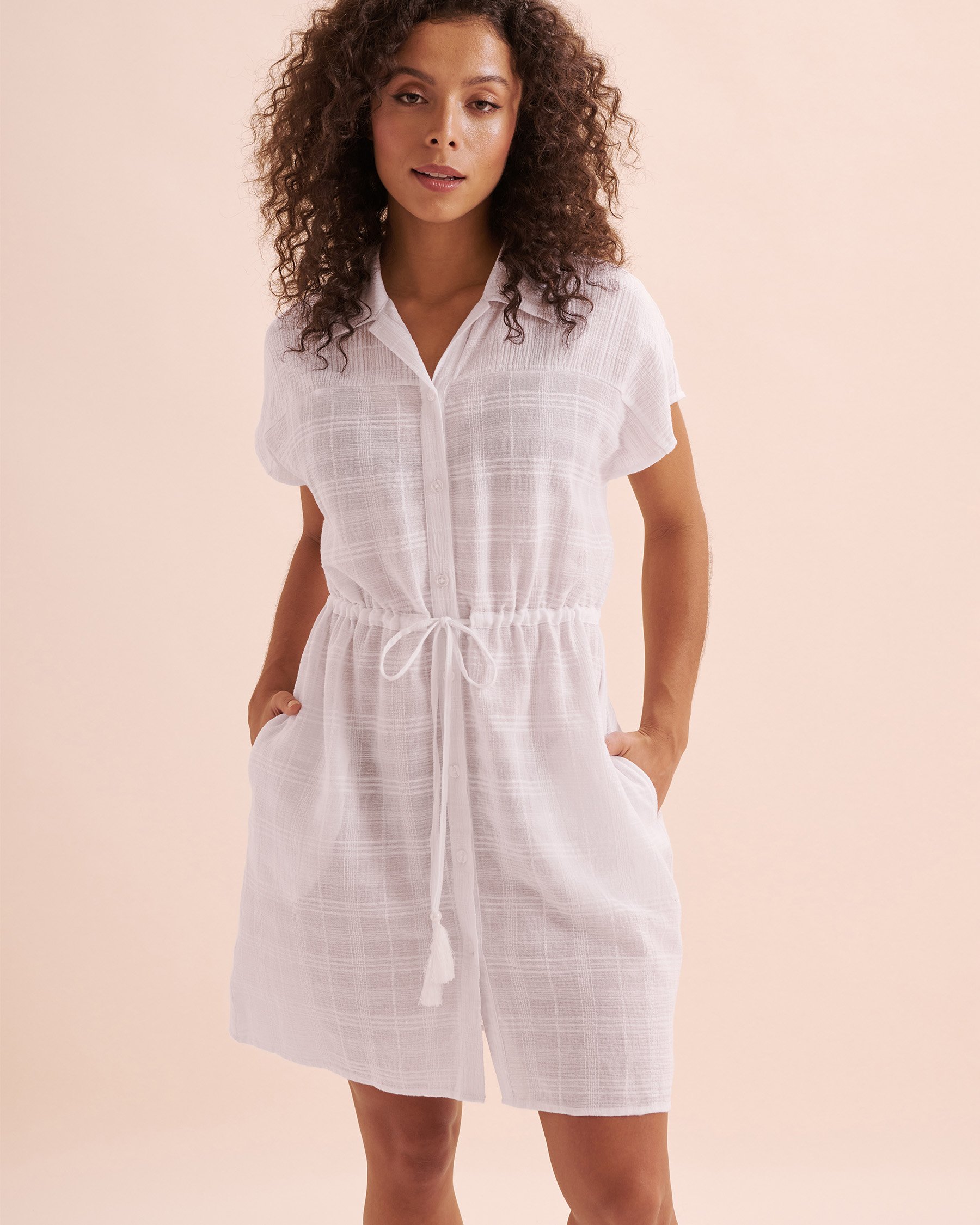 IBIZA BY ANNE COLE Paradise Button-Up Cover-Up White CU61435 - View1