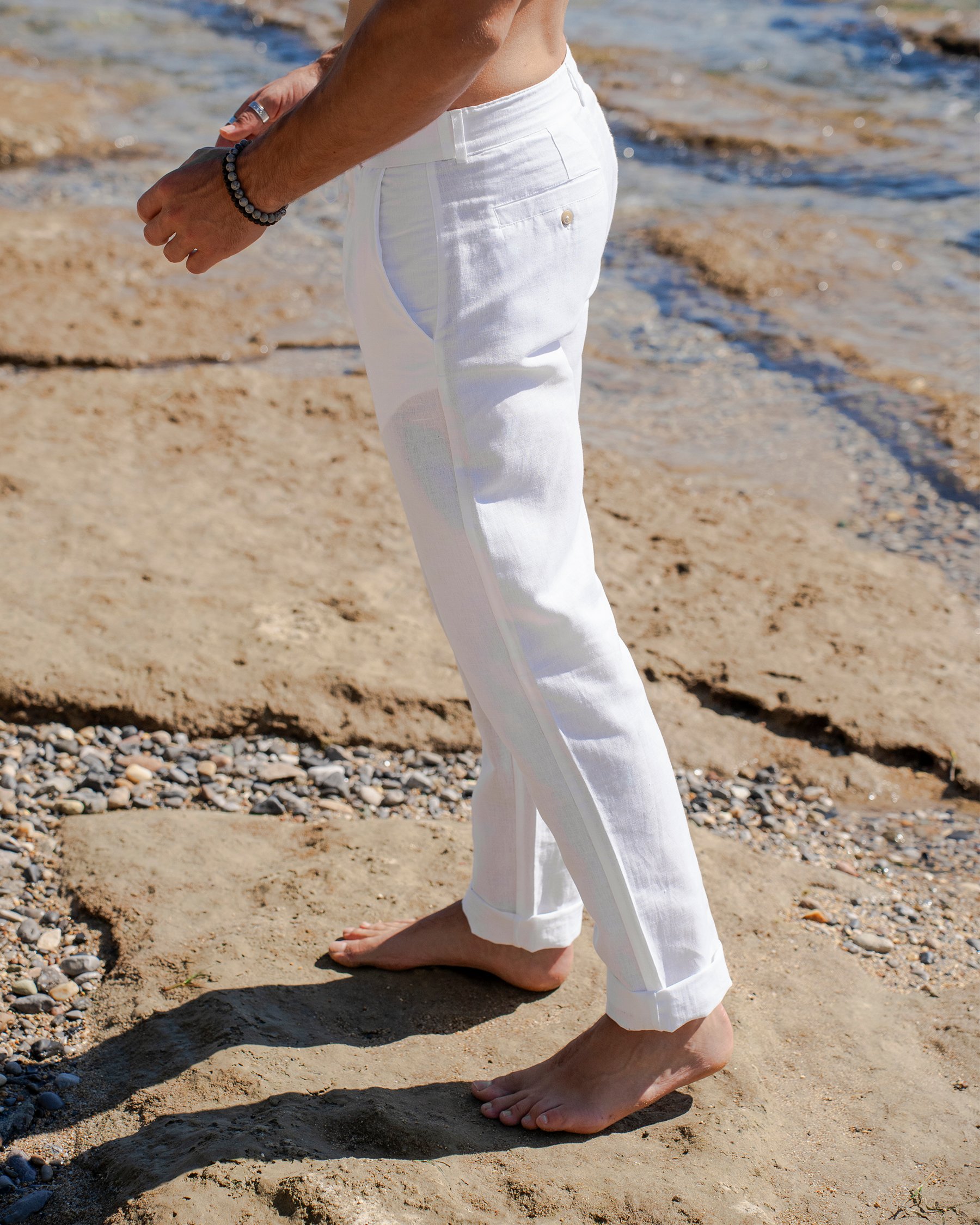 OFF THE BEACH Pantalon en mélange de lin Blanc 04200003 - View4