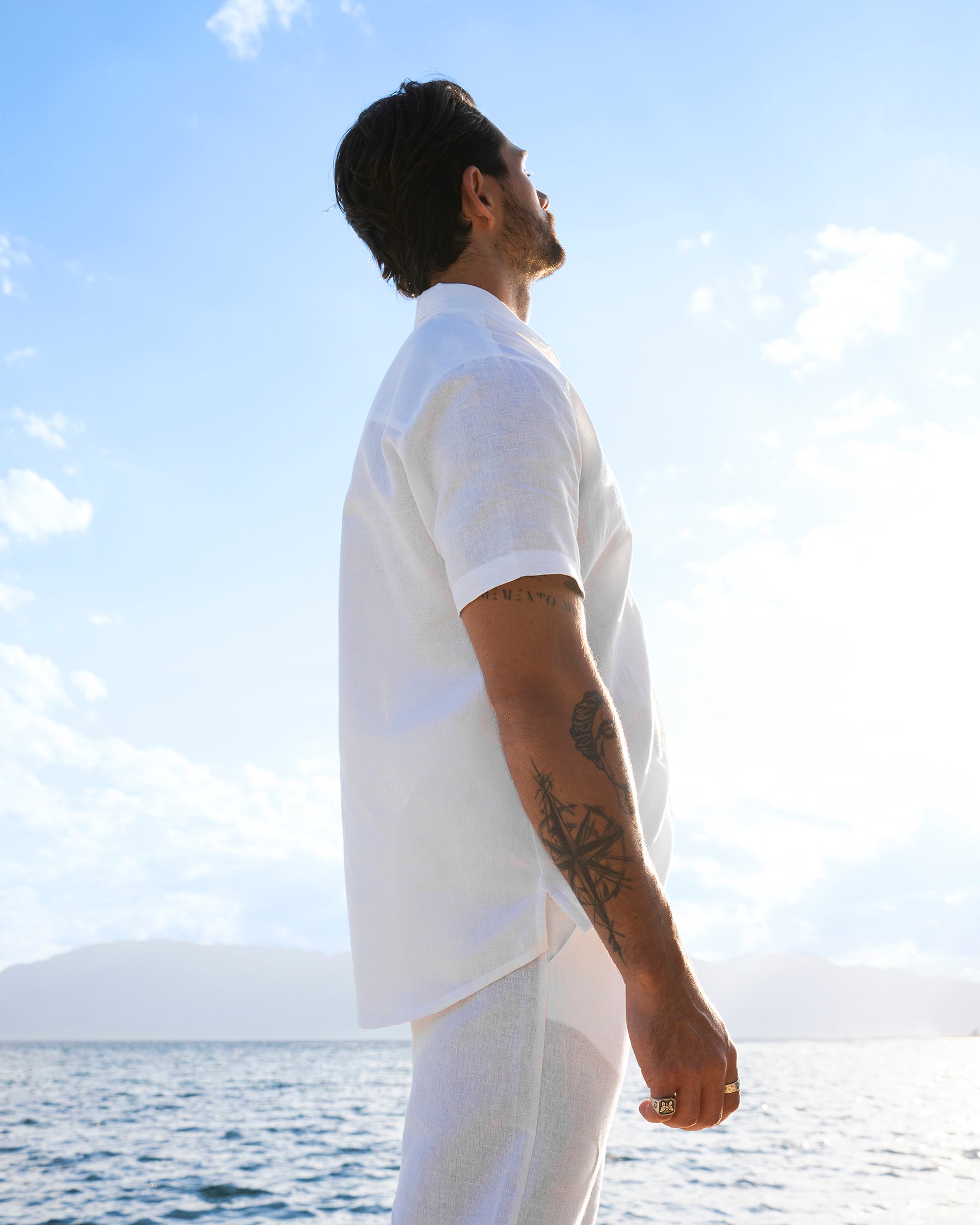 OFF THE BEACH Linen Blend Short Sleeve Shirt White 04100022 - View2