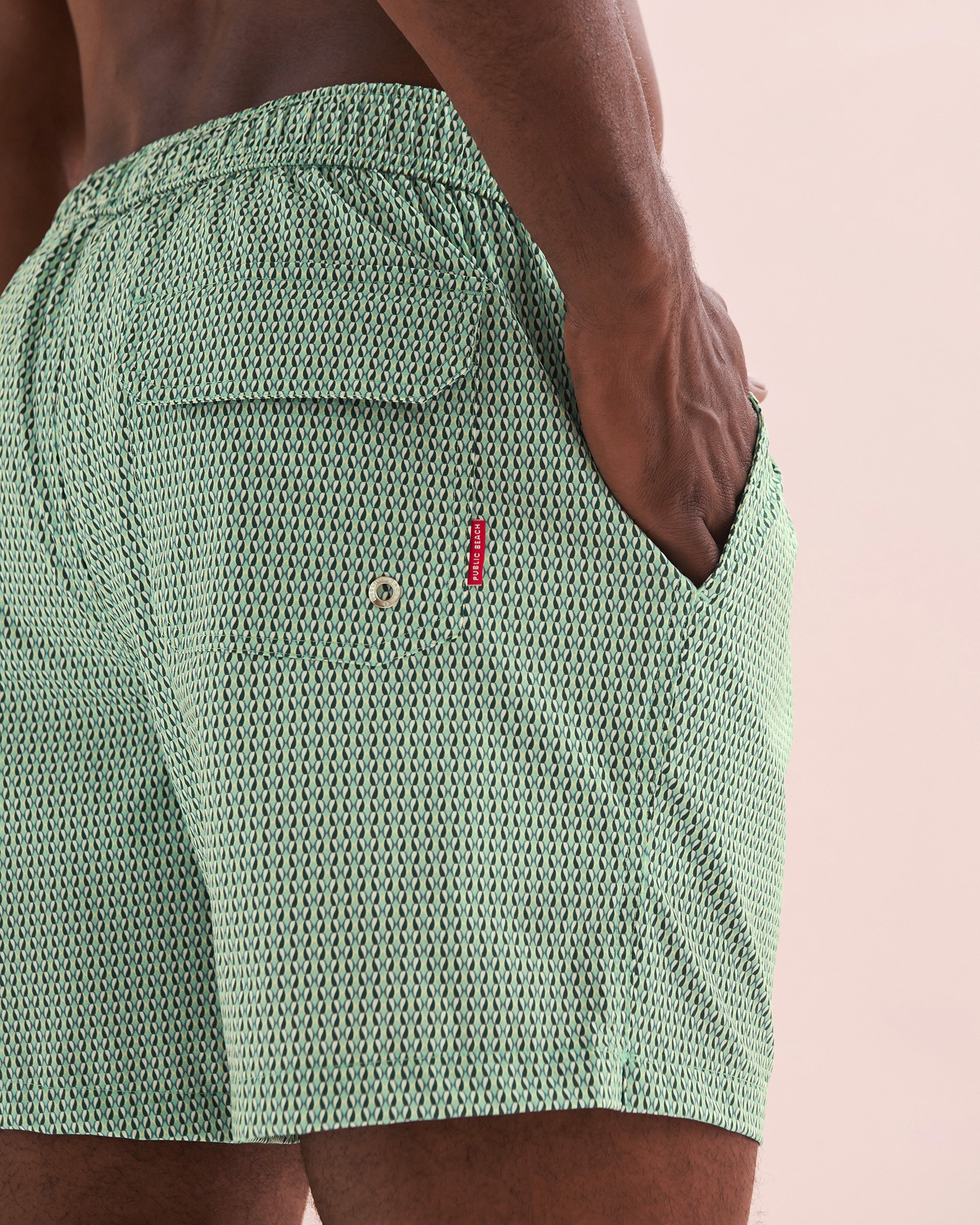 PUBLIC BEACH Maillot volley Micro Geo Vert PB7612BIK - View3
