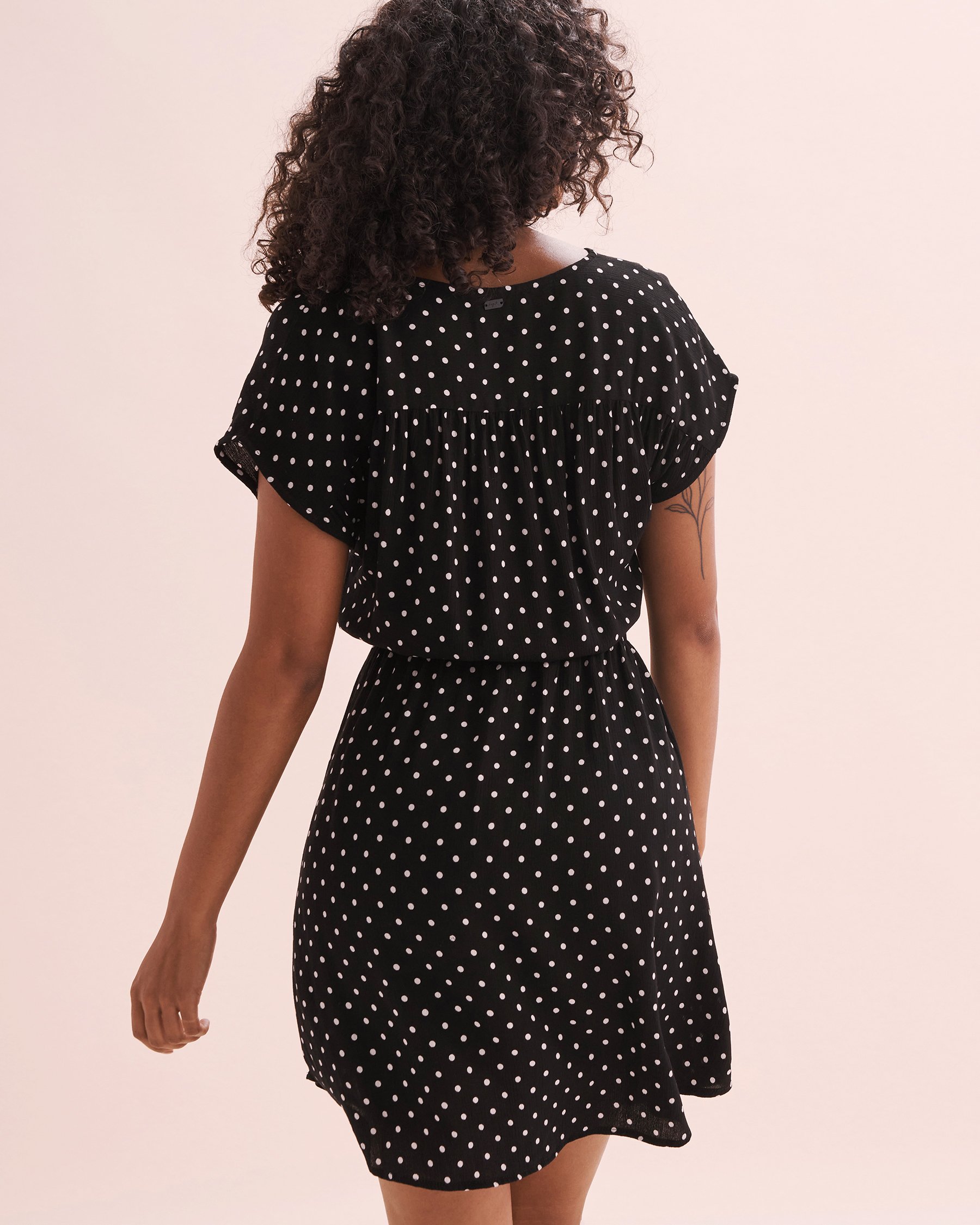 TROPIK Polka-Dot Gauze Short Dress Polka Dot 02300137 - View2