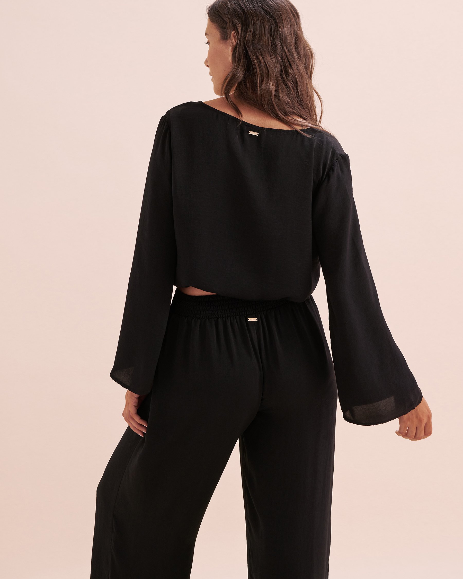 SANTEMARE Haut court en satin Noir 02100030 - Voir2