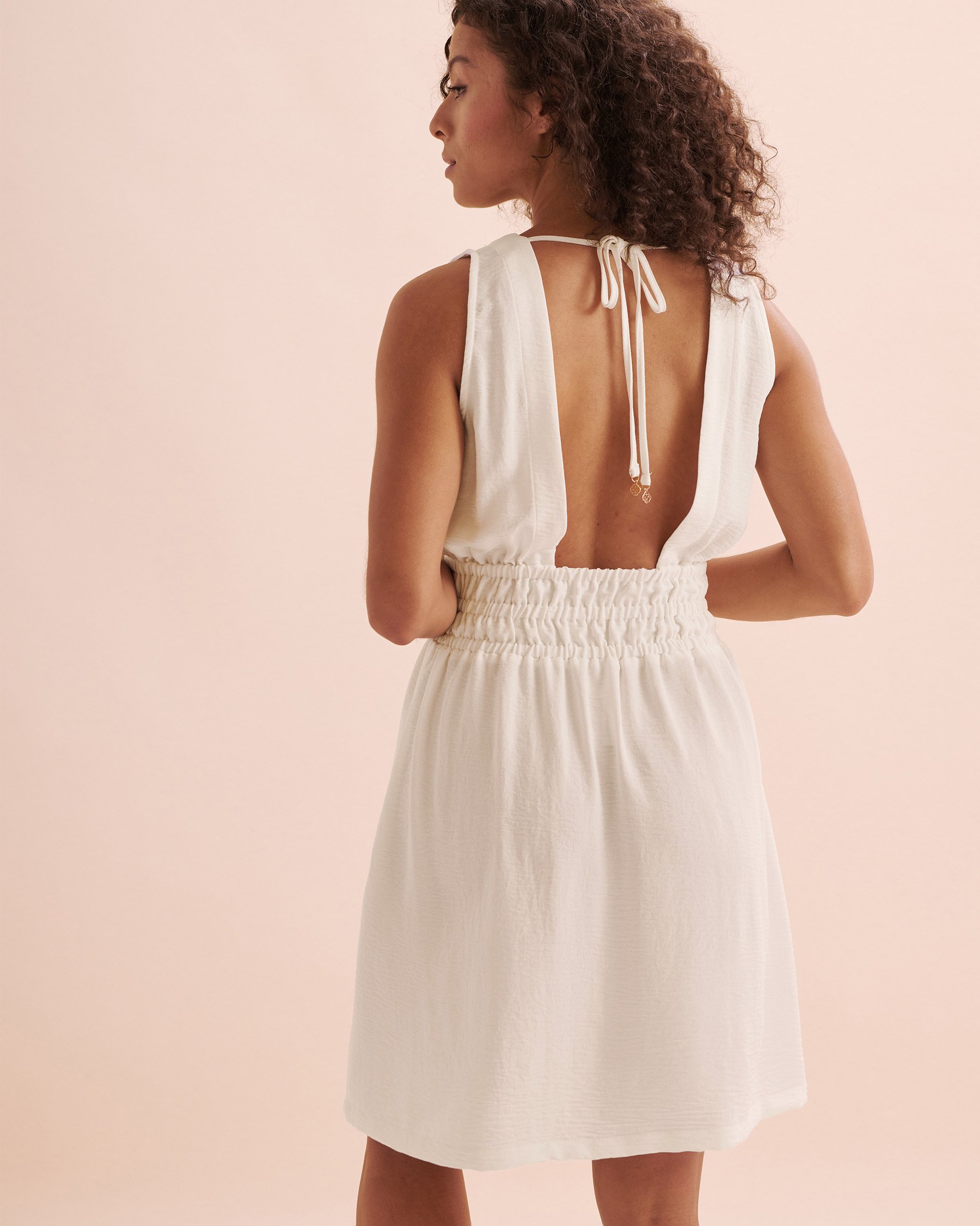 TURQUOISE COUTURE Short Crinkle Dress White 02300139 - View2