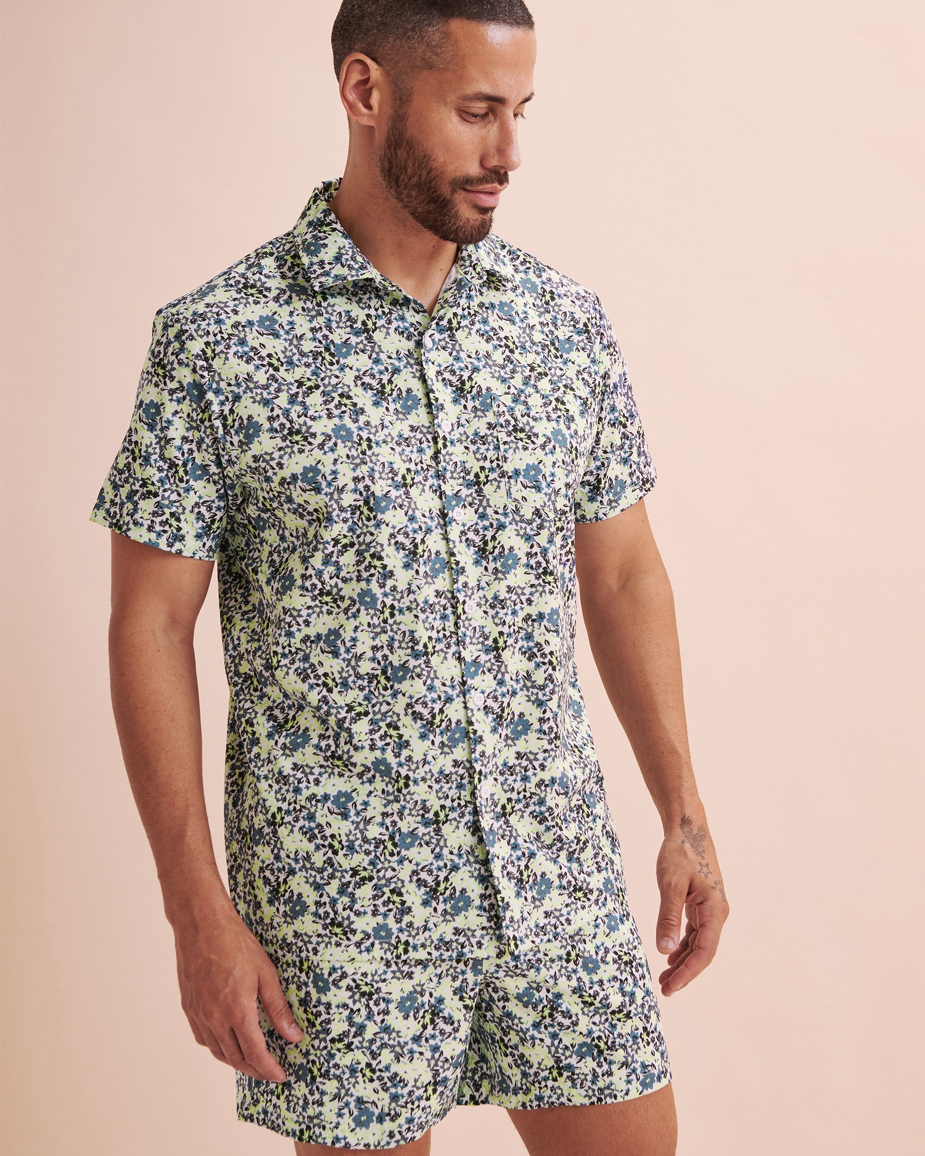 HAMABE Chemise manches courtes Fleurs miniatures 04100025 - View3