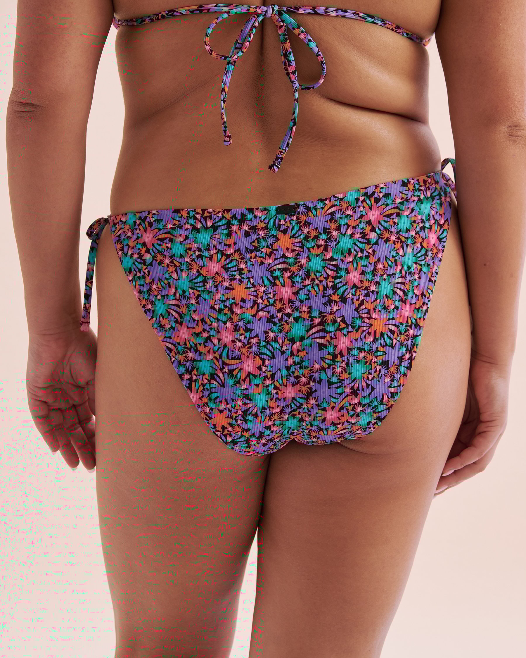 TROPIK Bas de bikini brésilien noué aux hanches côtelé Hot Tropical Tropical 01300360 - View6