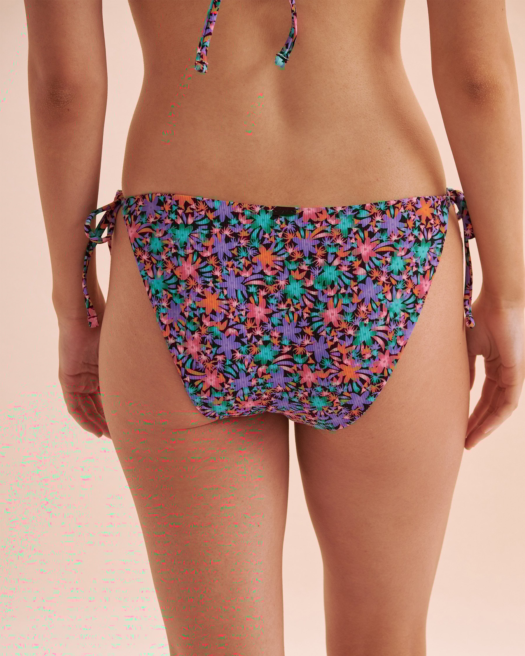 TROPIK Bas de bikini brésilien noué aux hanches côtelé Hot Tropical Tropical 01300360 - View12