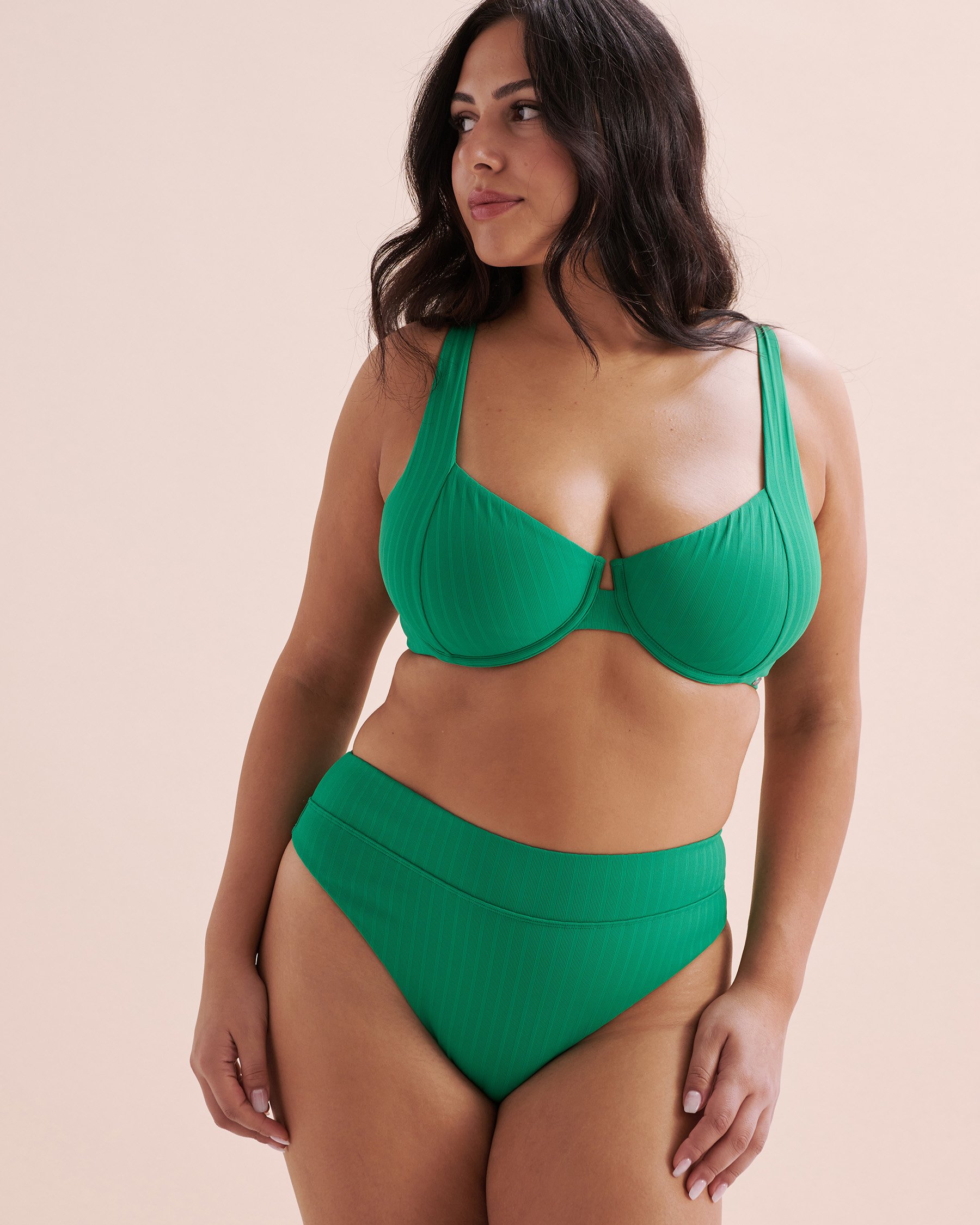 TROPIK Bas de bikini cheeky taille mi-haute Emerald Vert émeraude 01300364 - View7