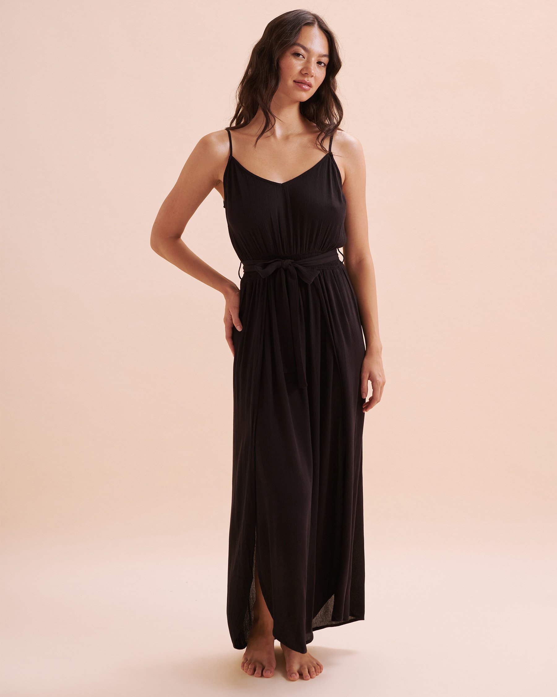 TROPIK Robe longue en gaze Noir 02300136 - Voir5