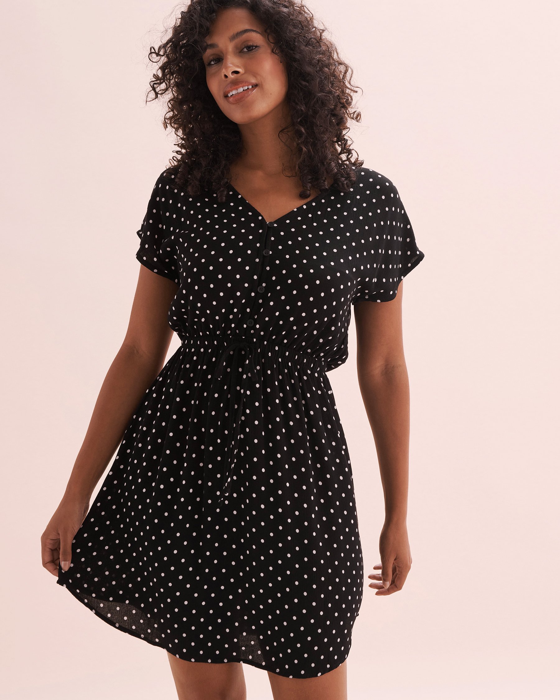 TROPIK Robe courte en gaze à pois Pois 02300137 - View1