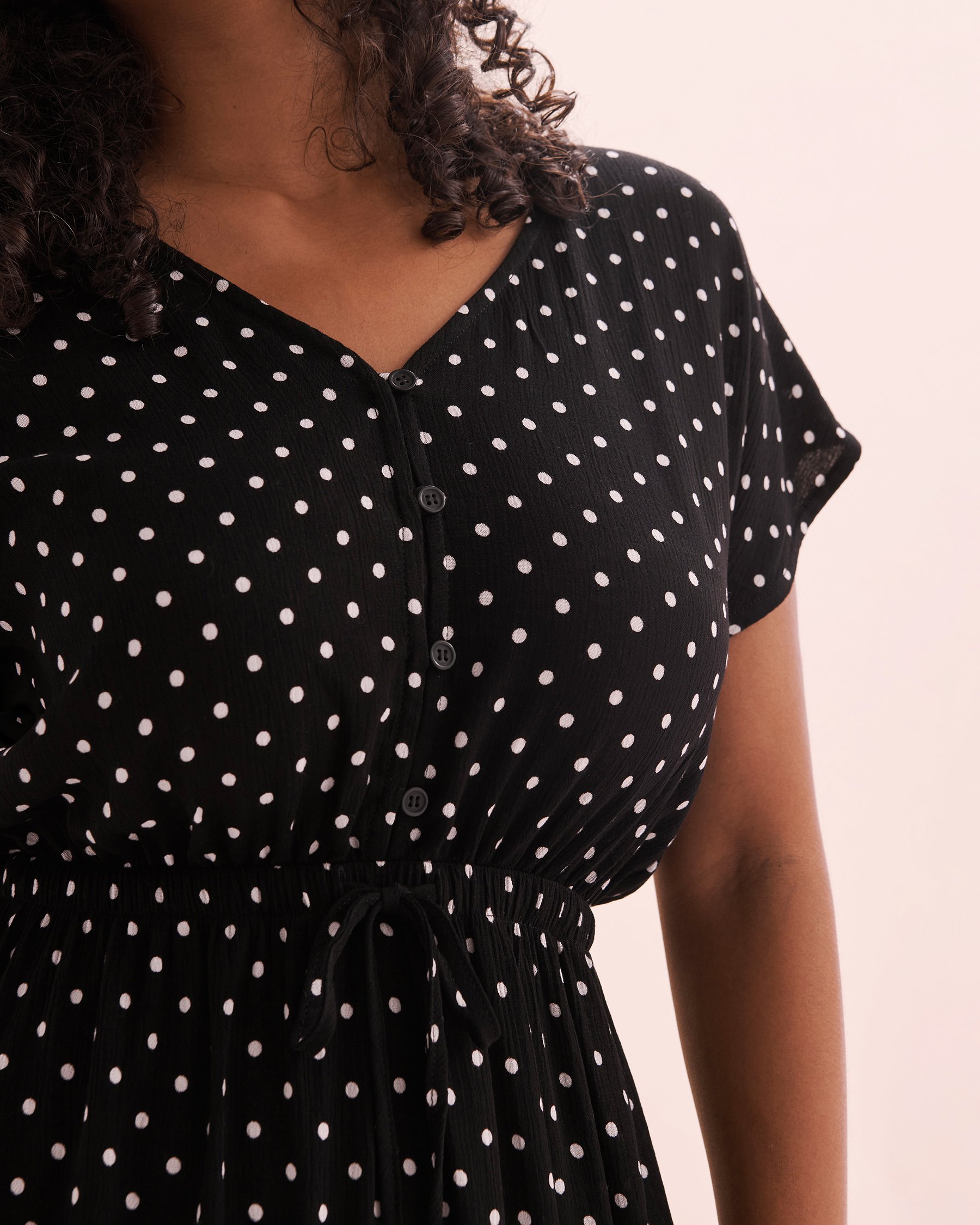 TROPIK Robe courte en gaze à pois Pois 02300137 - View3