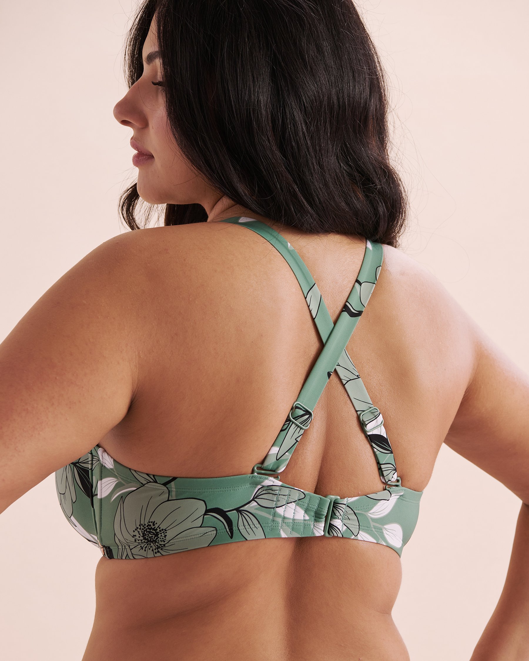 TURQUOISE COUTURE Botanical Dream D Cup Push-up Bikini Top Botanical Green 01200086 - View3