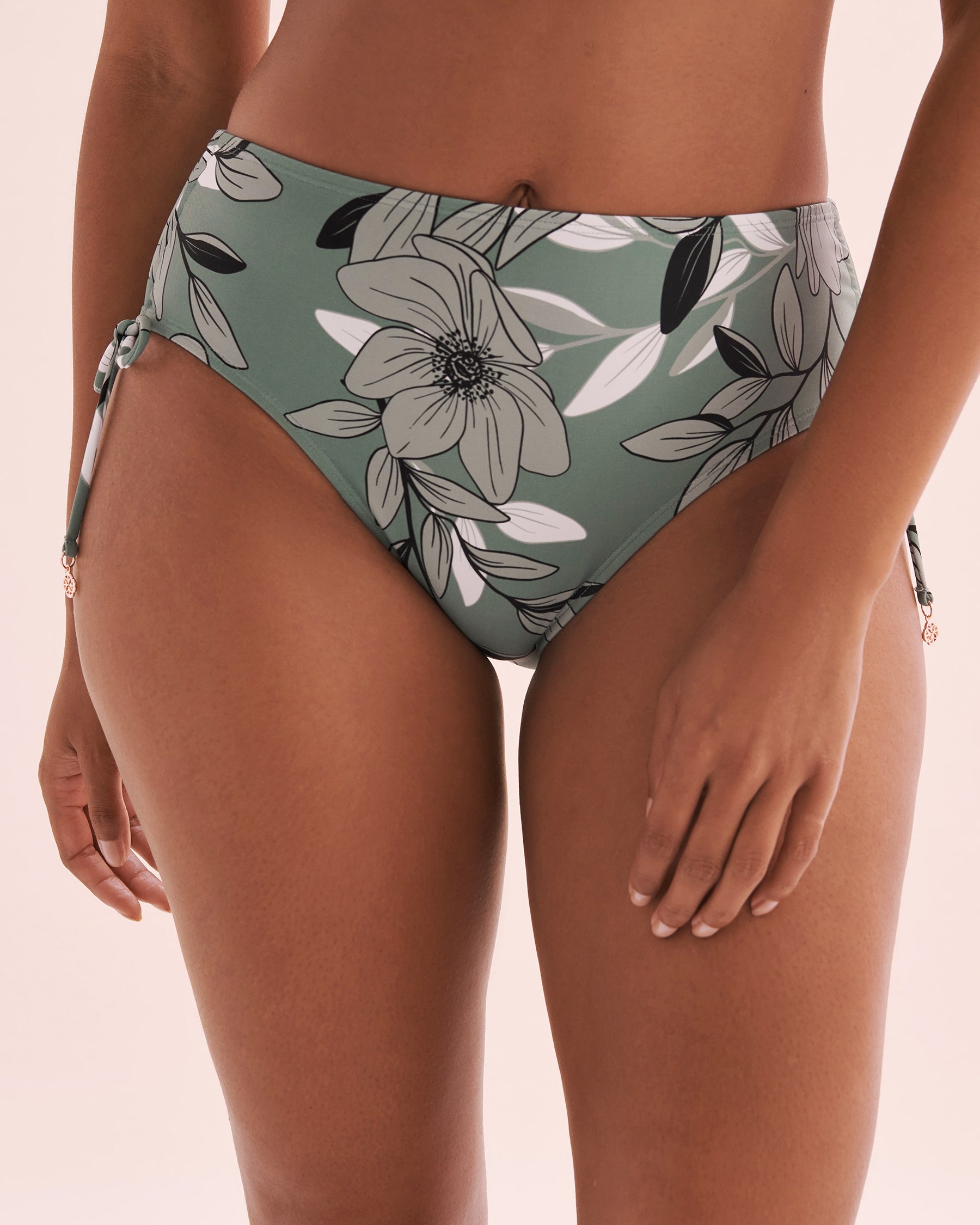TURQUOISE COUTURE Bas de bikini noué aux hanches Botanical Dream Vert botanique 01300369 - View4