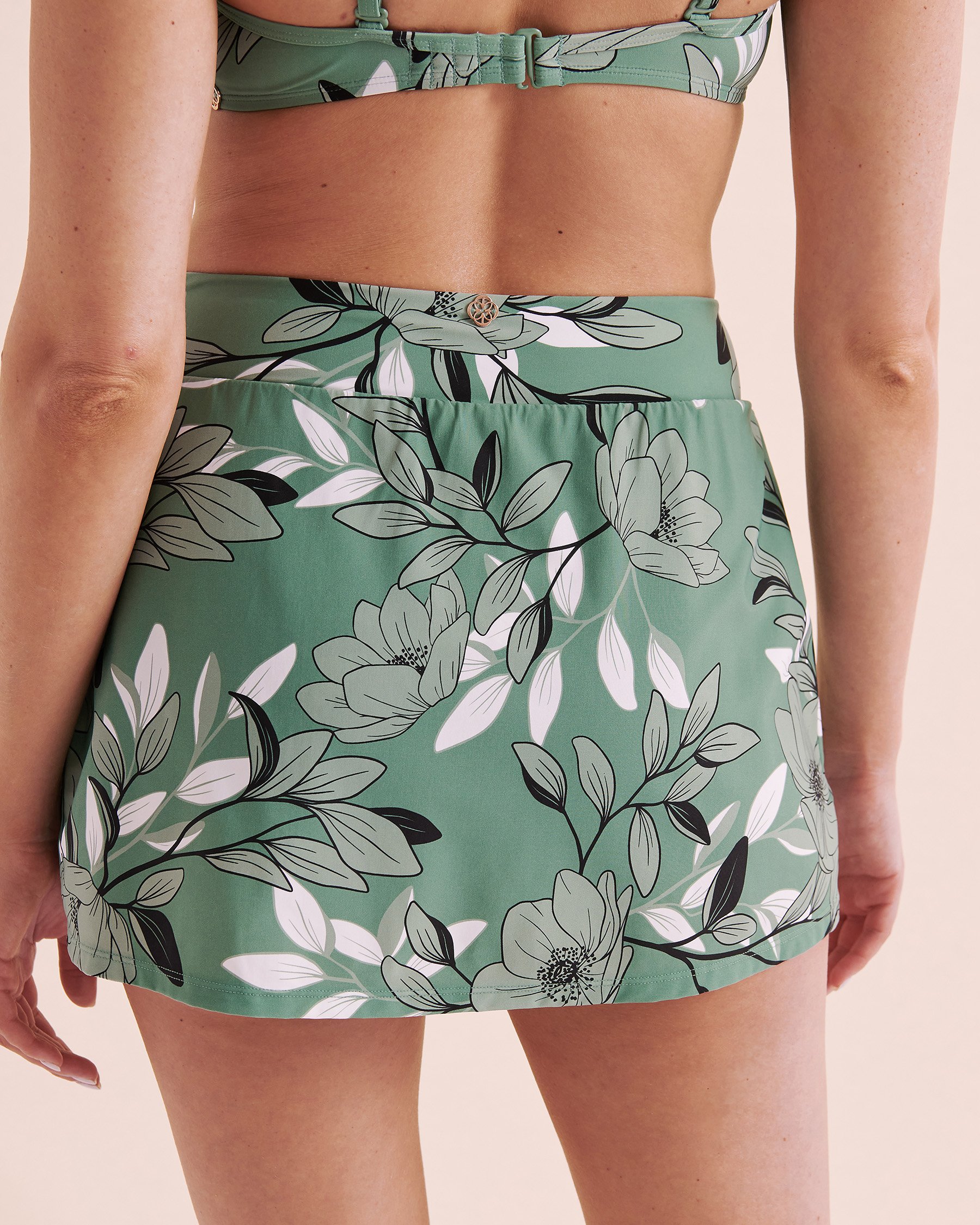 TURQUOISE COUTURE Botanical Dream High Waist Swim Skirt Botanical Green 01300370 - View2