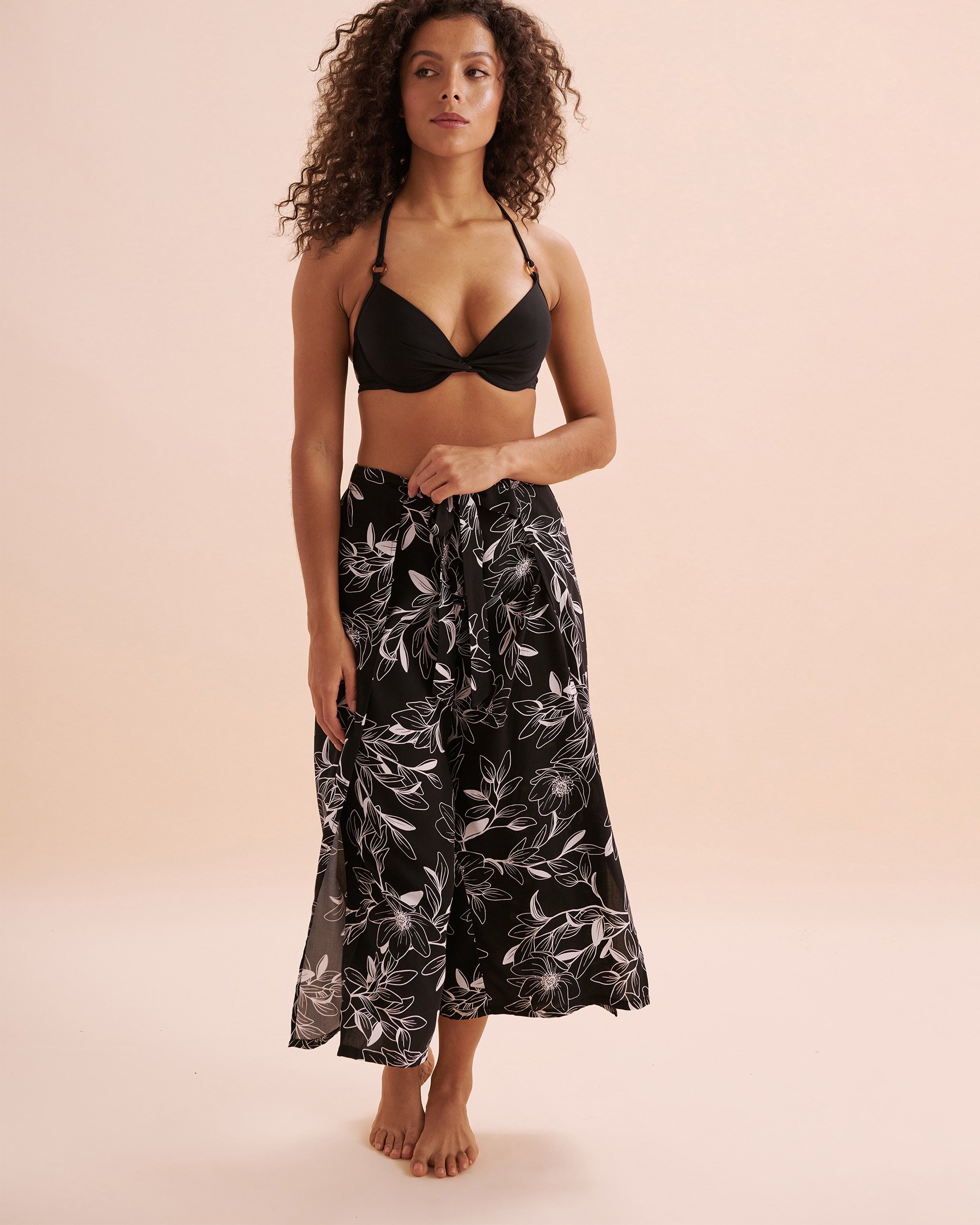 TURQUOISE COUTURE Pantalon enveloppant jambe large Vert botanique 02200077 - View4
