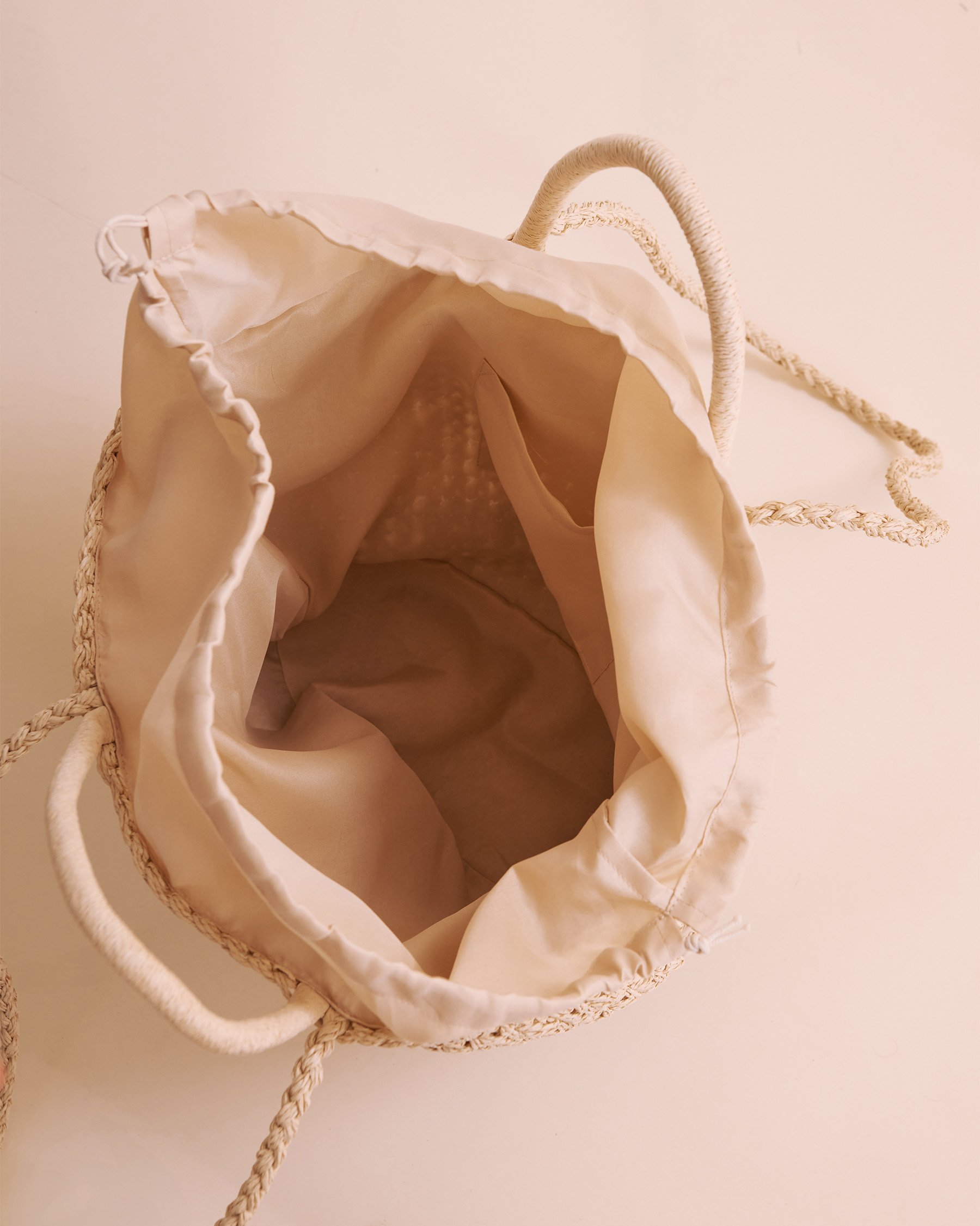 SARAJANE Two-tone Straw Bag Camel/Natural 22SJ2092 - View2