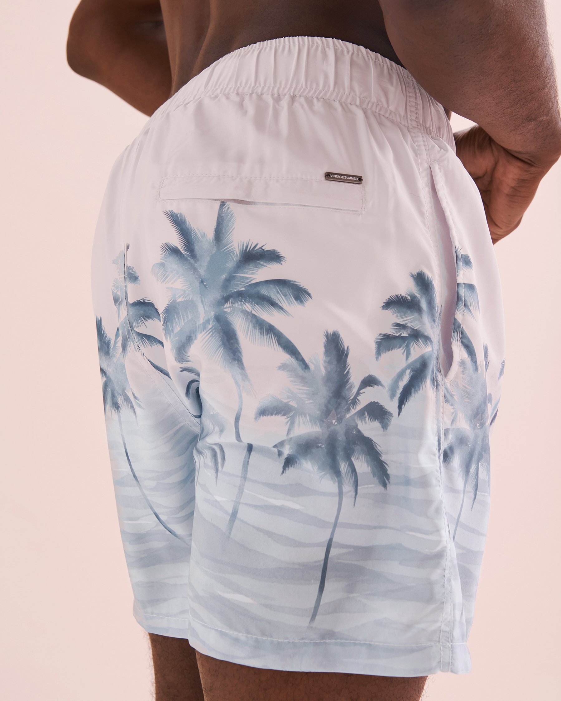 VINTAGE SUMMER Maillot volley Ponji Blanc/Palmier V90704 - View3
