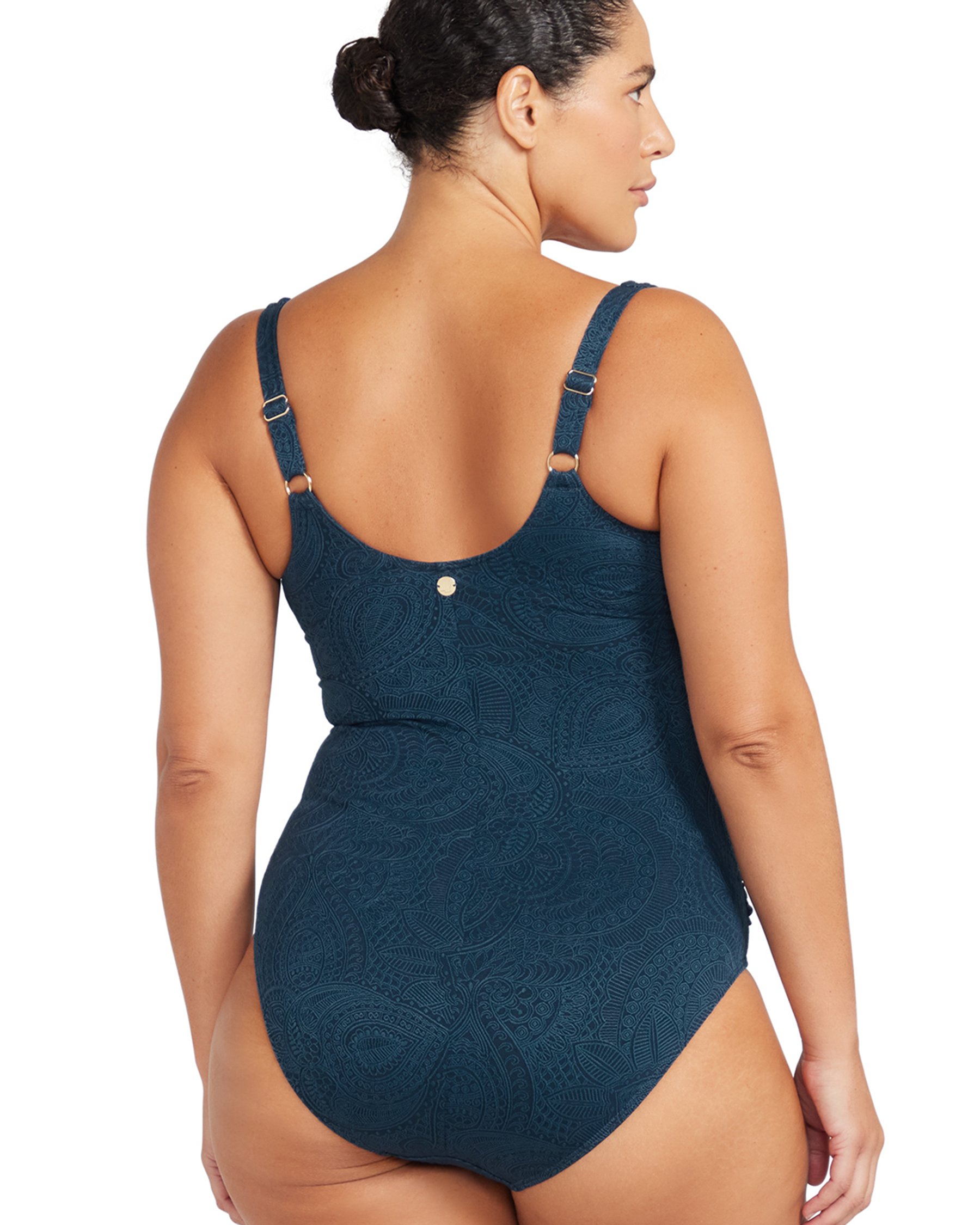 ARTESANDS Maillot une-pièce texturé bonnet D-G La Traviata Delacroix Bleu Marine AT1720LT - Voir10