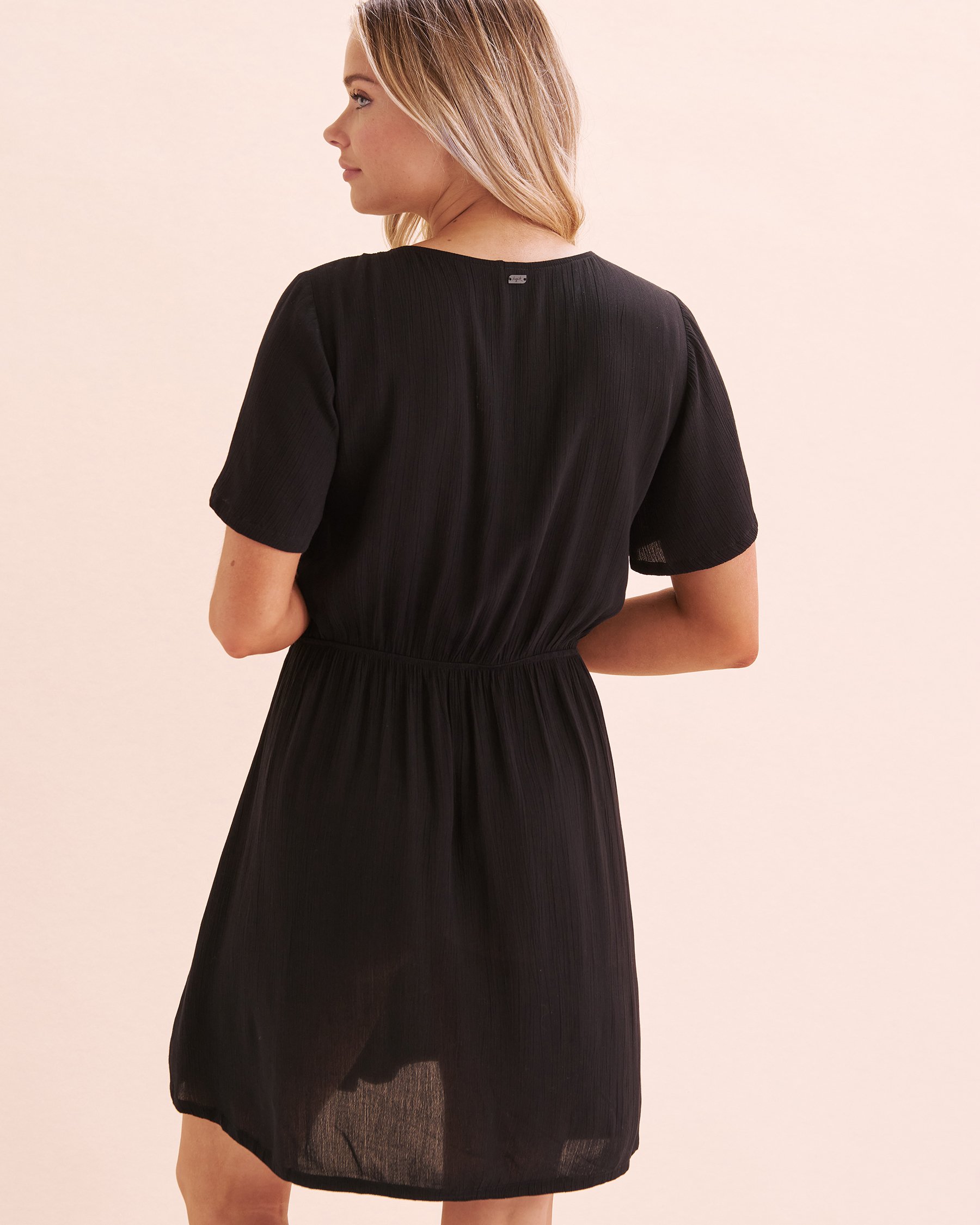 TROPIK Gauze Short Dress Black 02300146 - View2