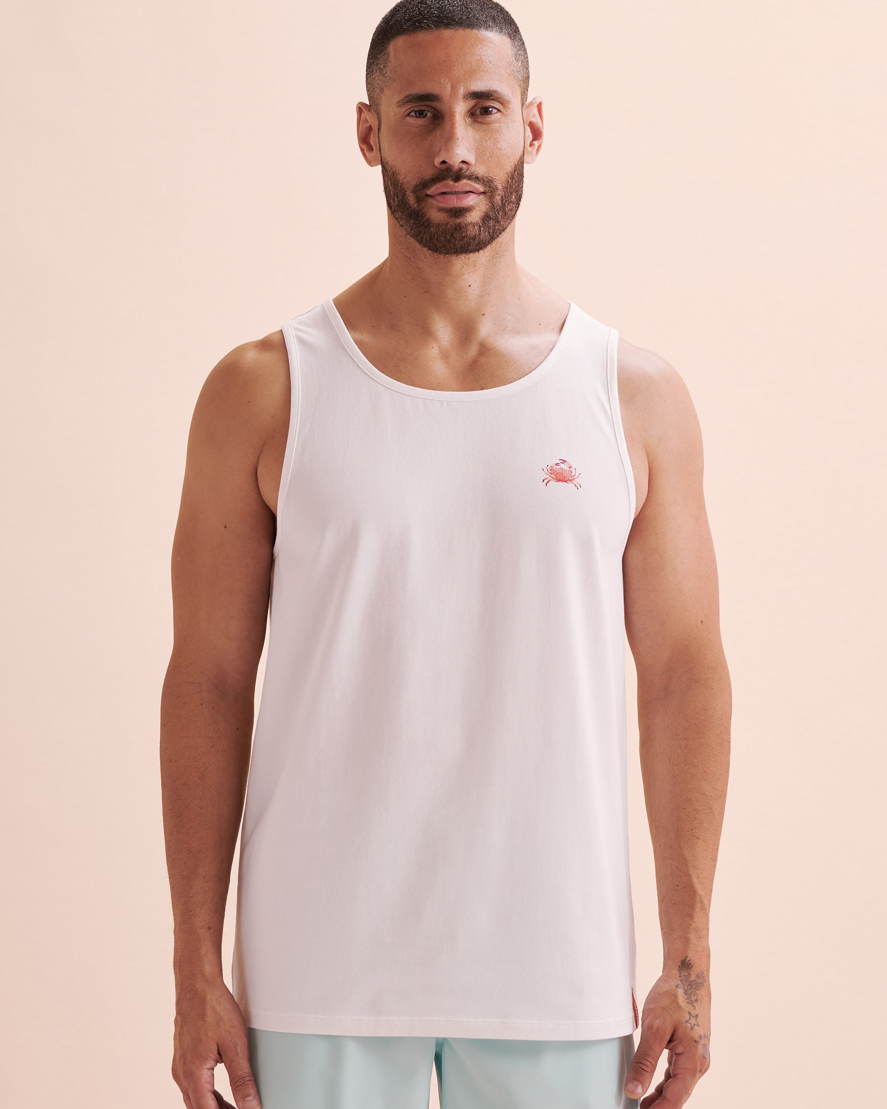HAMABE Cotton Tank Top White 04100029 - View3
