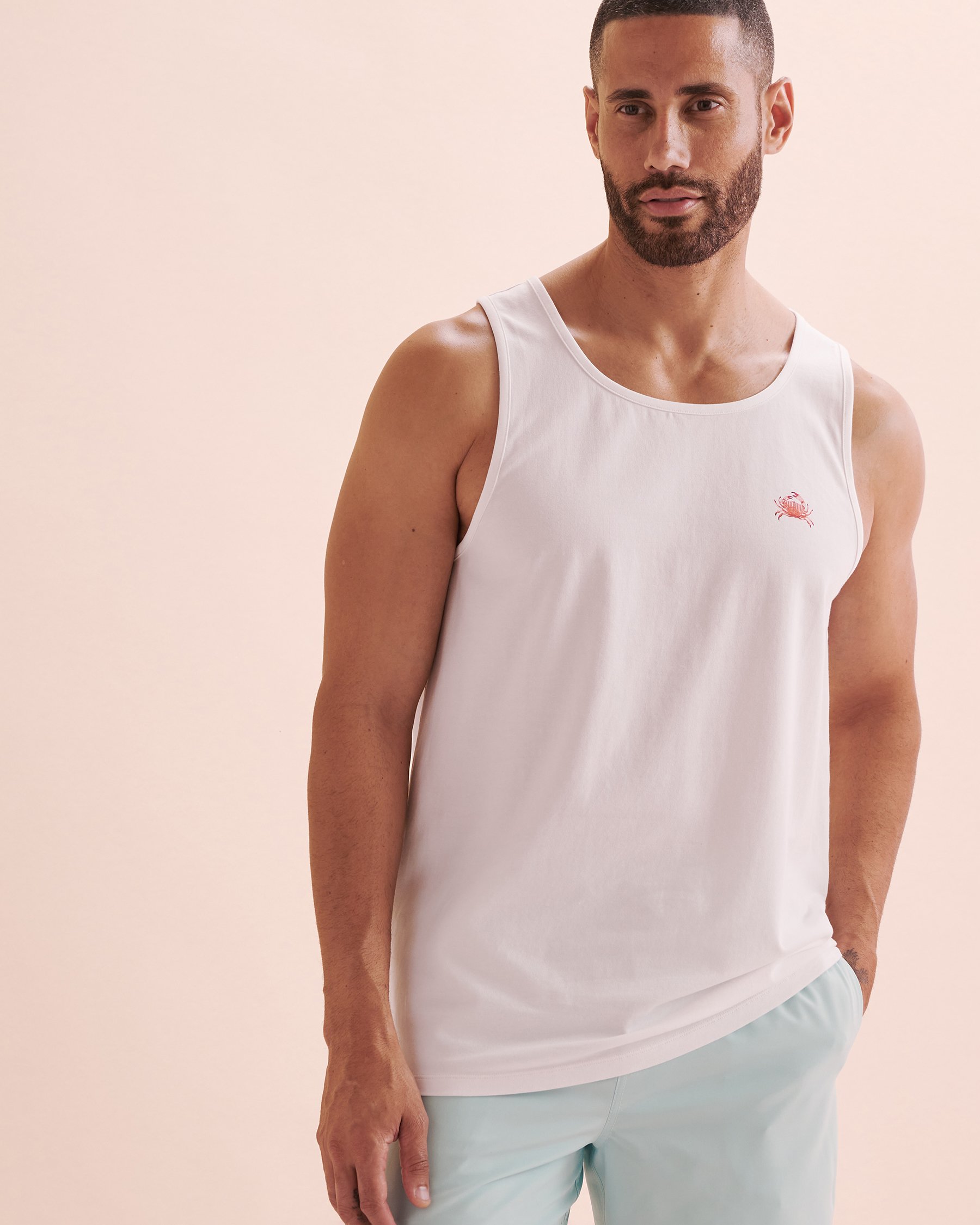 HAMABE Cotton Tank Top White 04100029 - View6