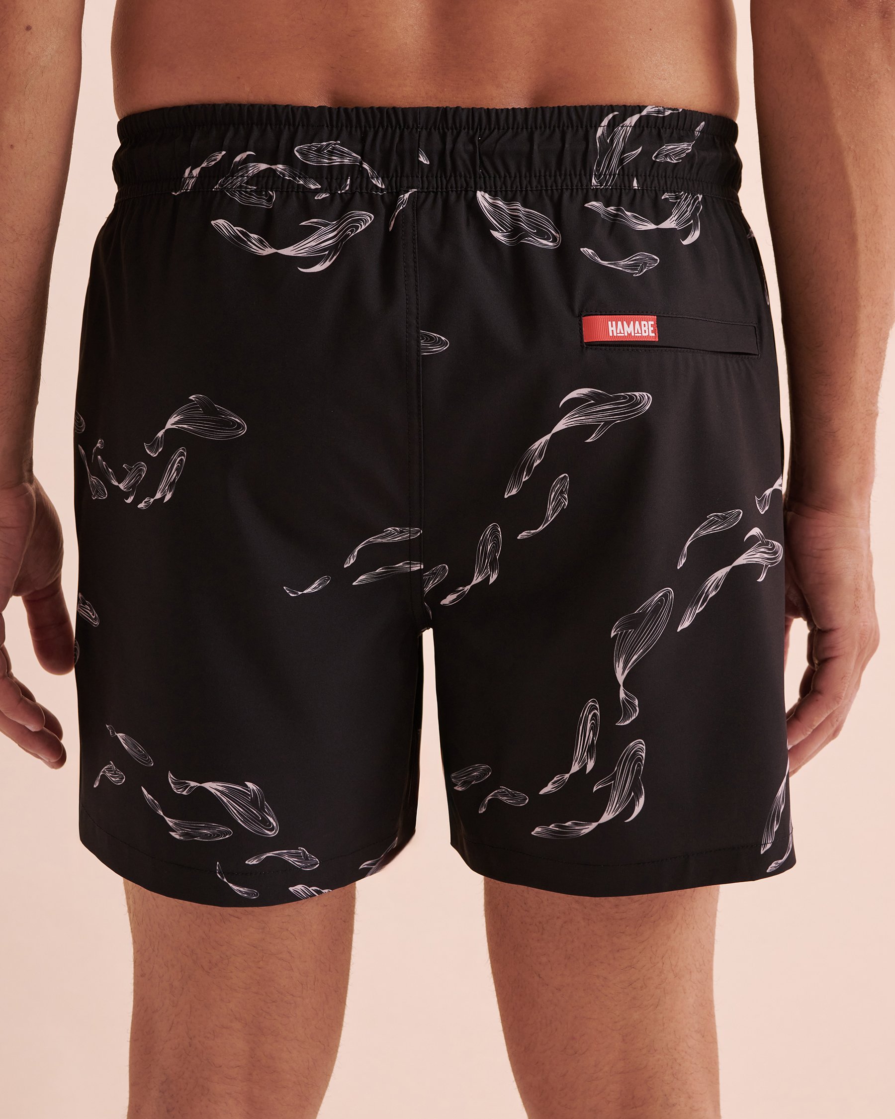 HAMABE Volley Swimsuit Black Fish Print 03100043 - View5