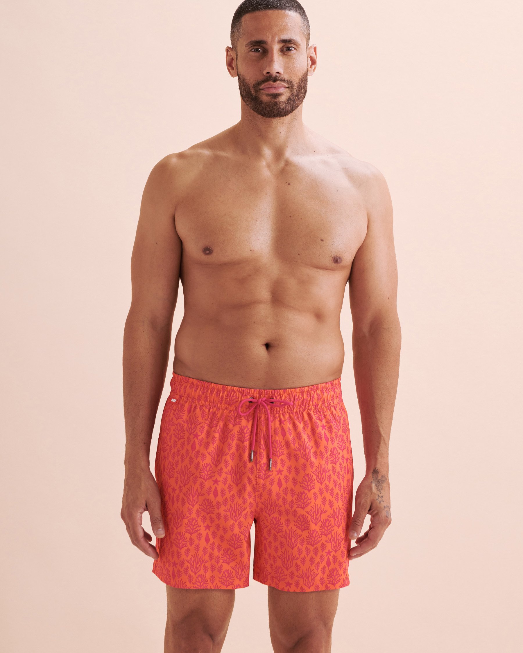 HAMABE Volley Swimsuit Pink Coral Print 03100043 - View6