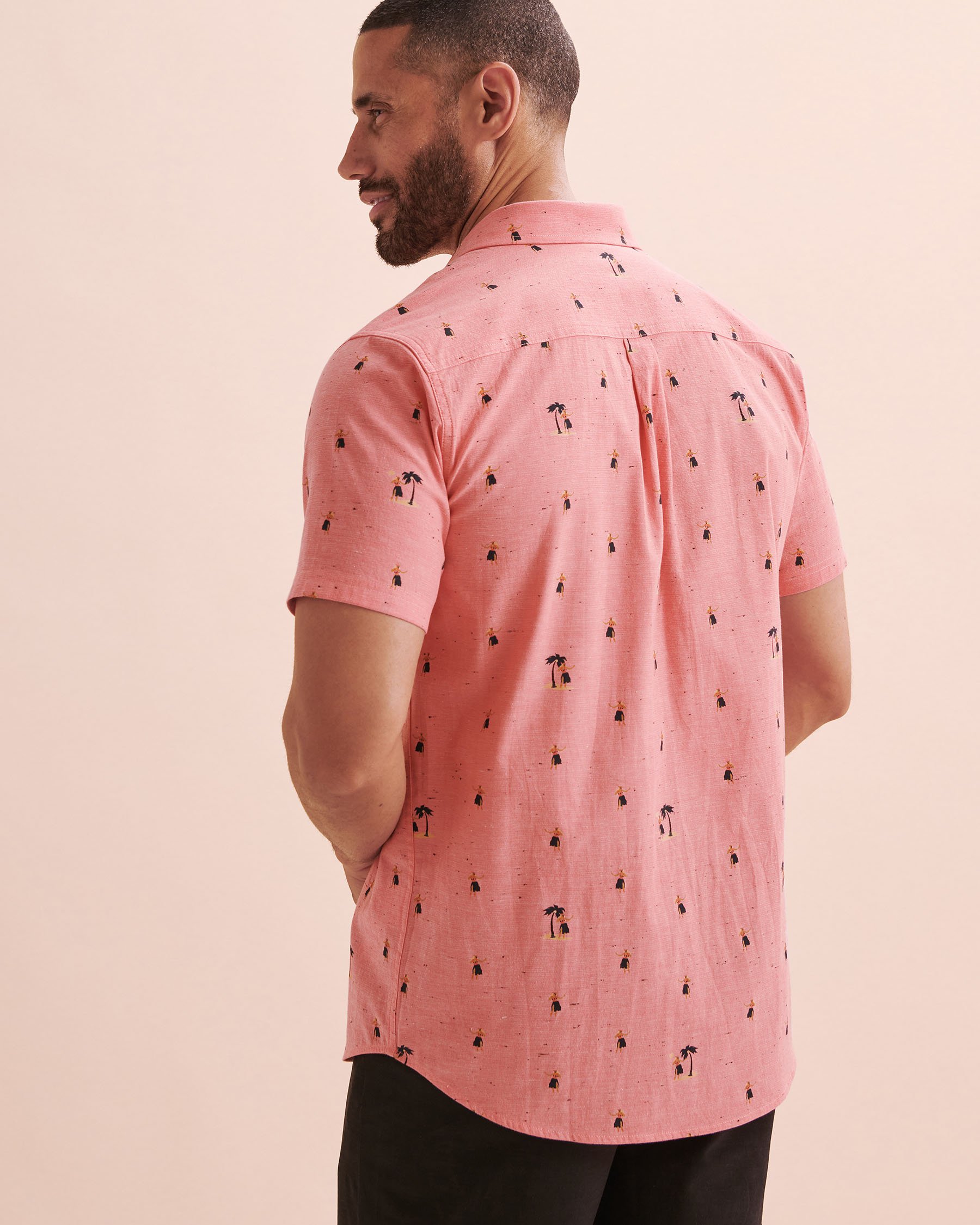 RIP CURL Hula Breach Short Sleeve Shirt Salmon Pink 01PMSH - View2