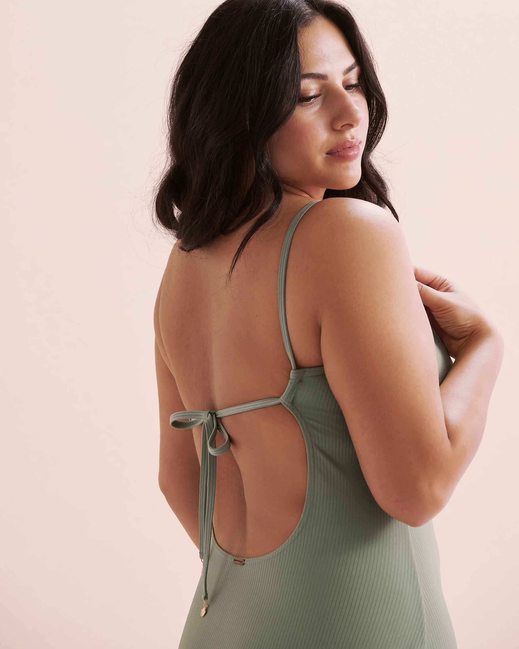 MY BIKINI STORY Malibu Shiny One-piece Swimsuit Hedge Green 01400087 - View7