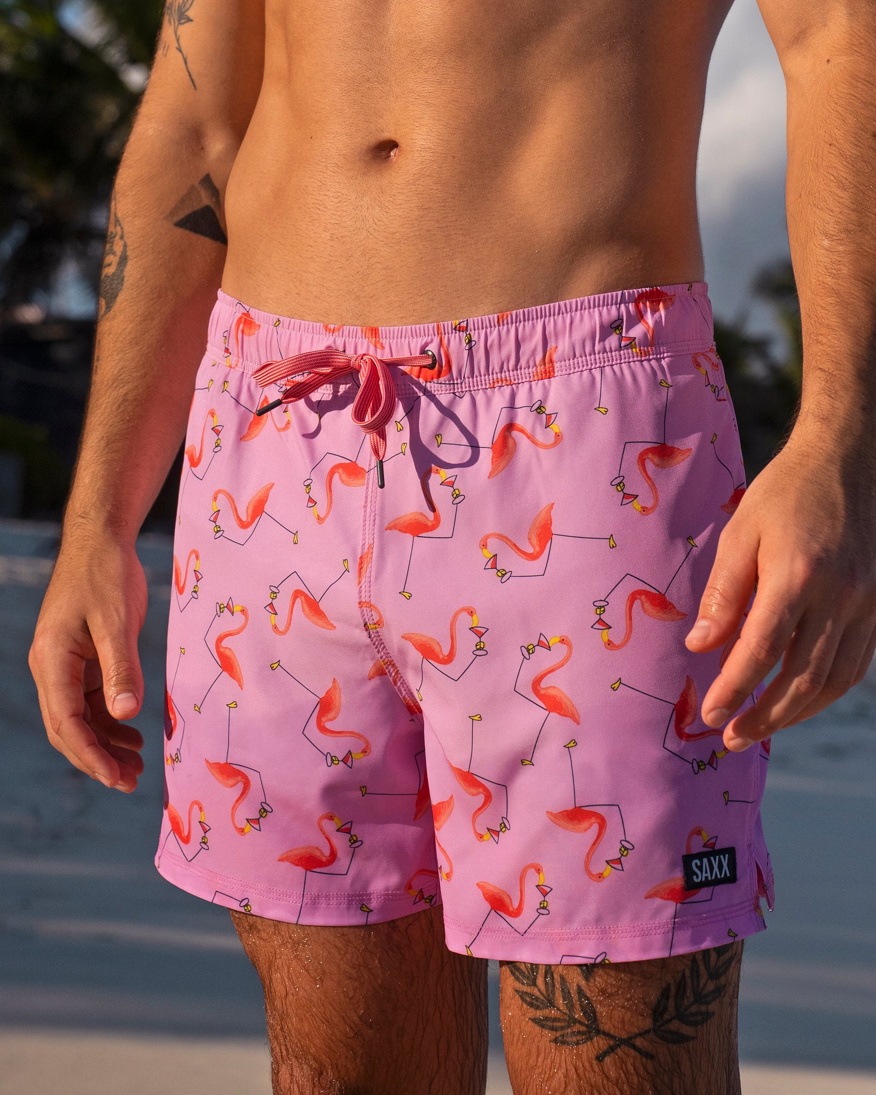 SAXX Maillot volley Oh Buoy Imprimé flamant rose SXSW03L - View4
